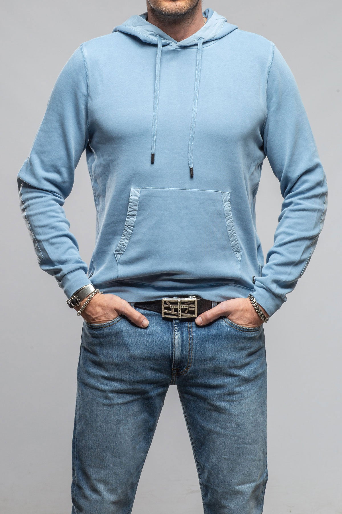 Luba Hoodie In Ashley Blue | Mens - Outerwear - Overshirts | Keeling
