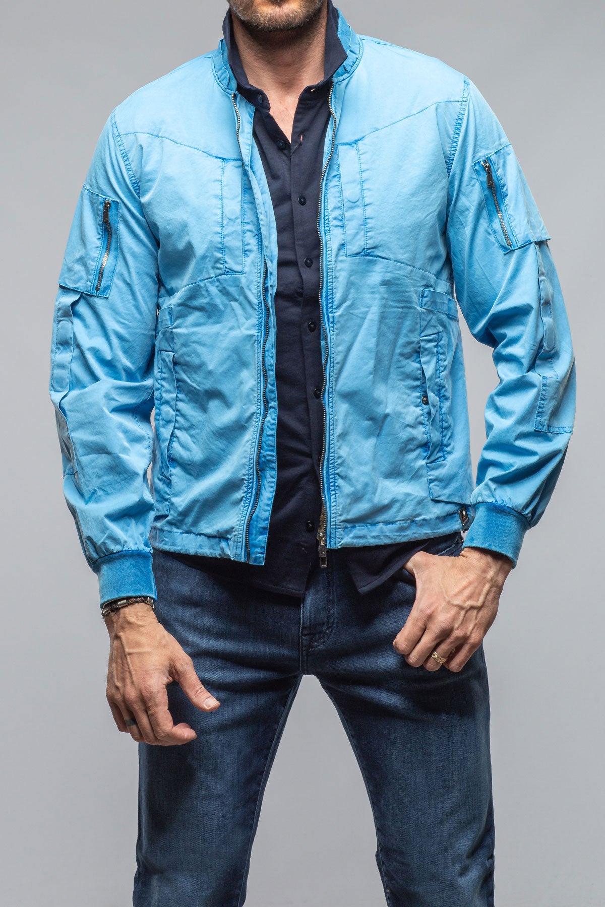 Keeling Nauru Cargo Jacket In Cendre Blue Mens - Outerwear - Lightweight