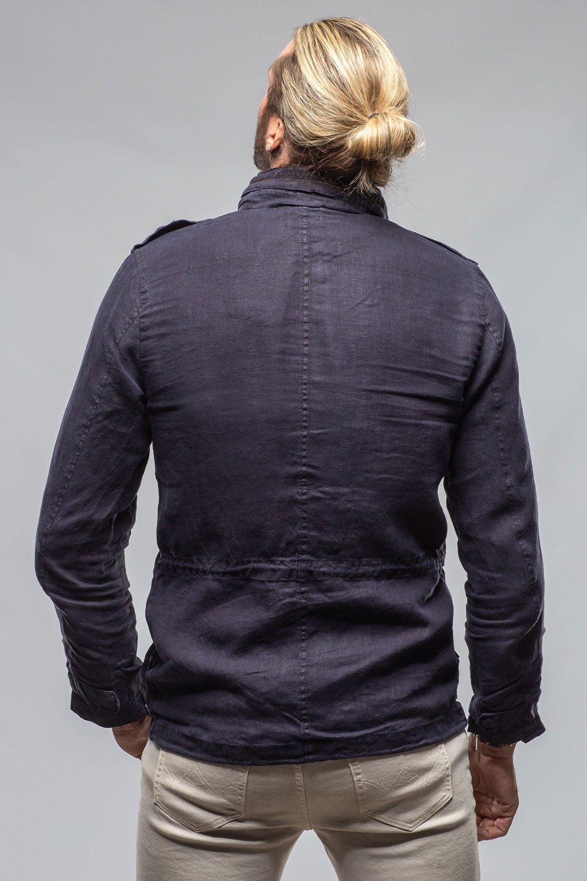 Keeling Savu Linen Jacket In Dark Navy Mens - Outerwear - Lightweight