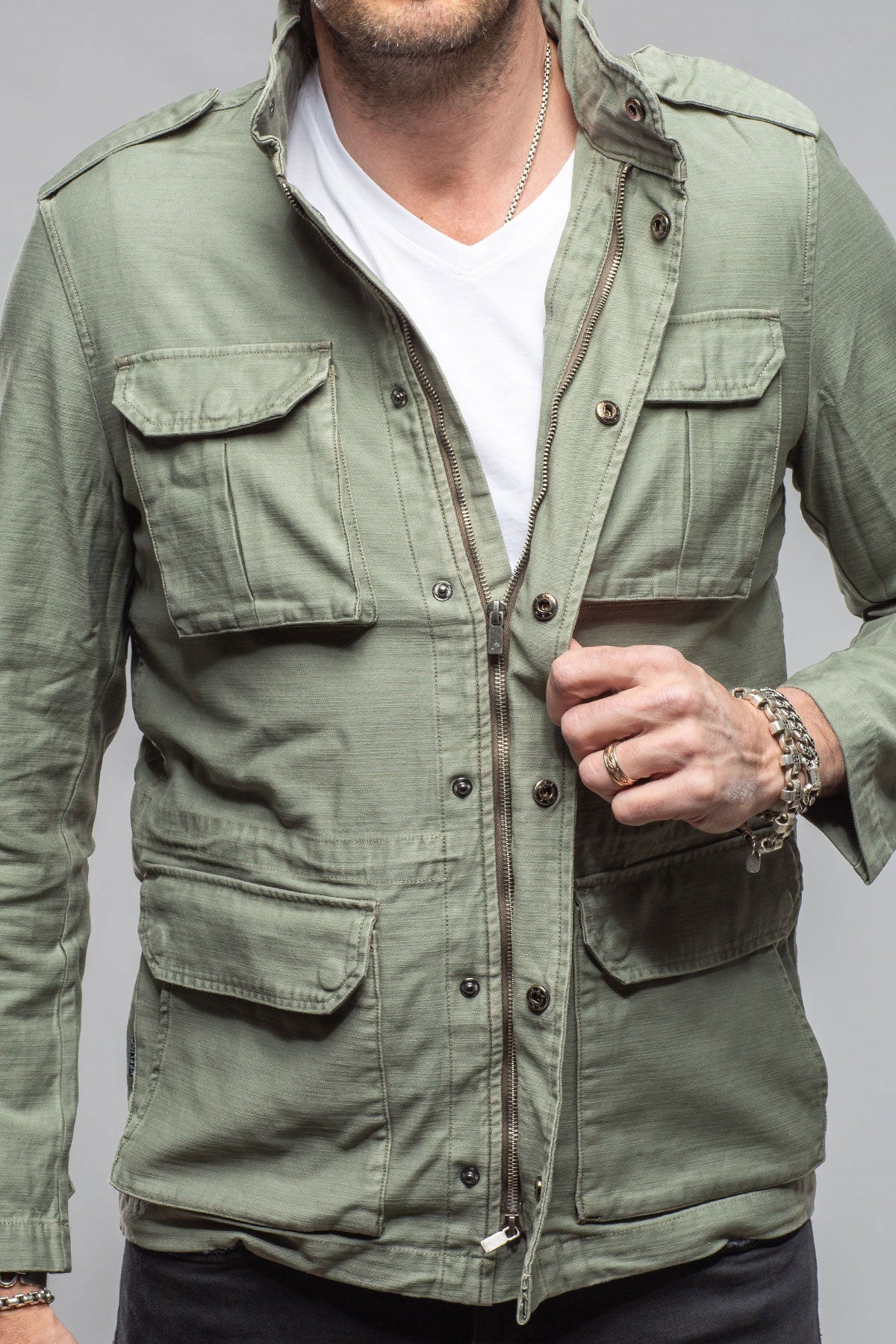Savu Linen Jacket In Desert Sage | Mens - Outerwear - Lightweight | Keeling