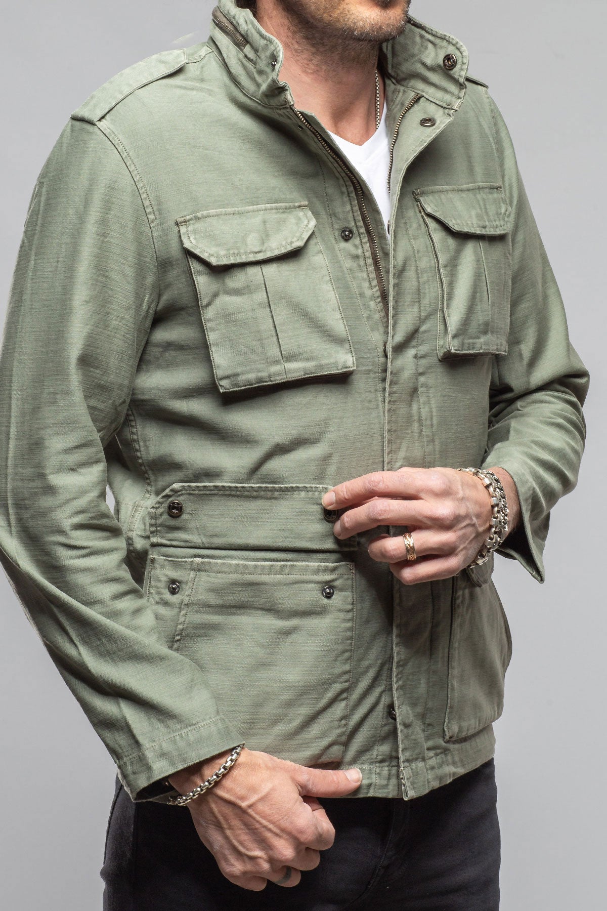 Savu Linen Jacket In Desert Sage | Mens - Outerwear - Lightweight | Keeling