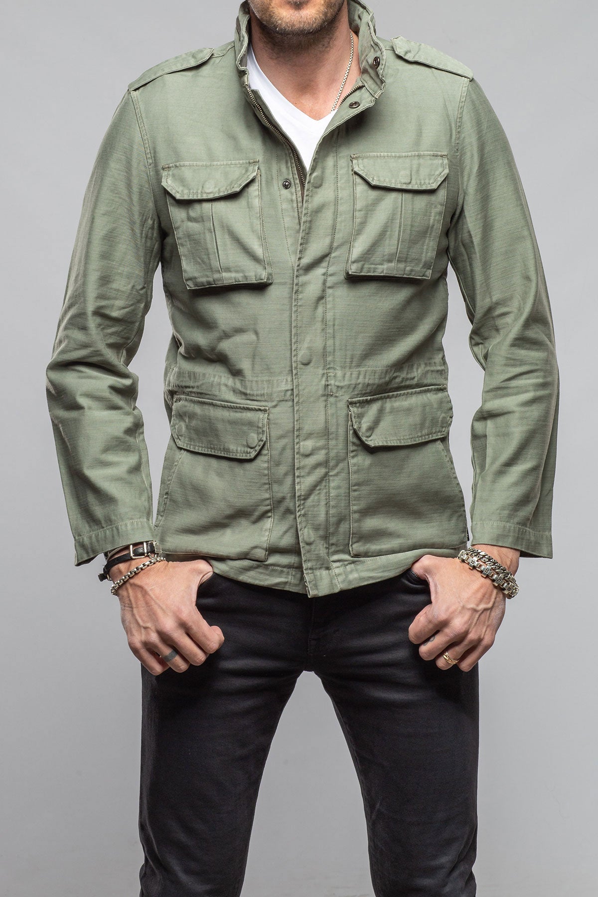 Savu Linen Jacket In Desert Sage | Mens - Outerwear - Lightweight | Keeling
