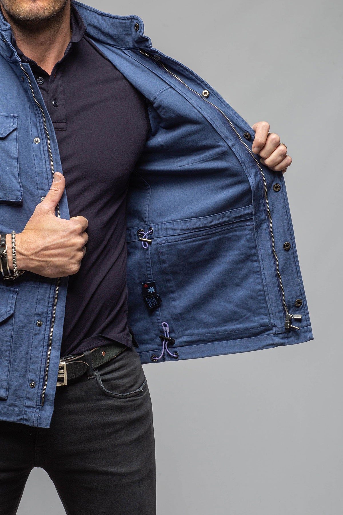 Savu Linen Jacket In Indigo | Mens - Outerwear - Lightweight | Keeling