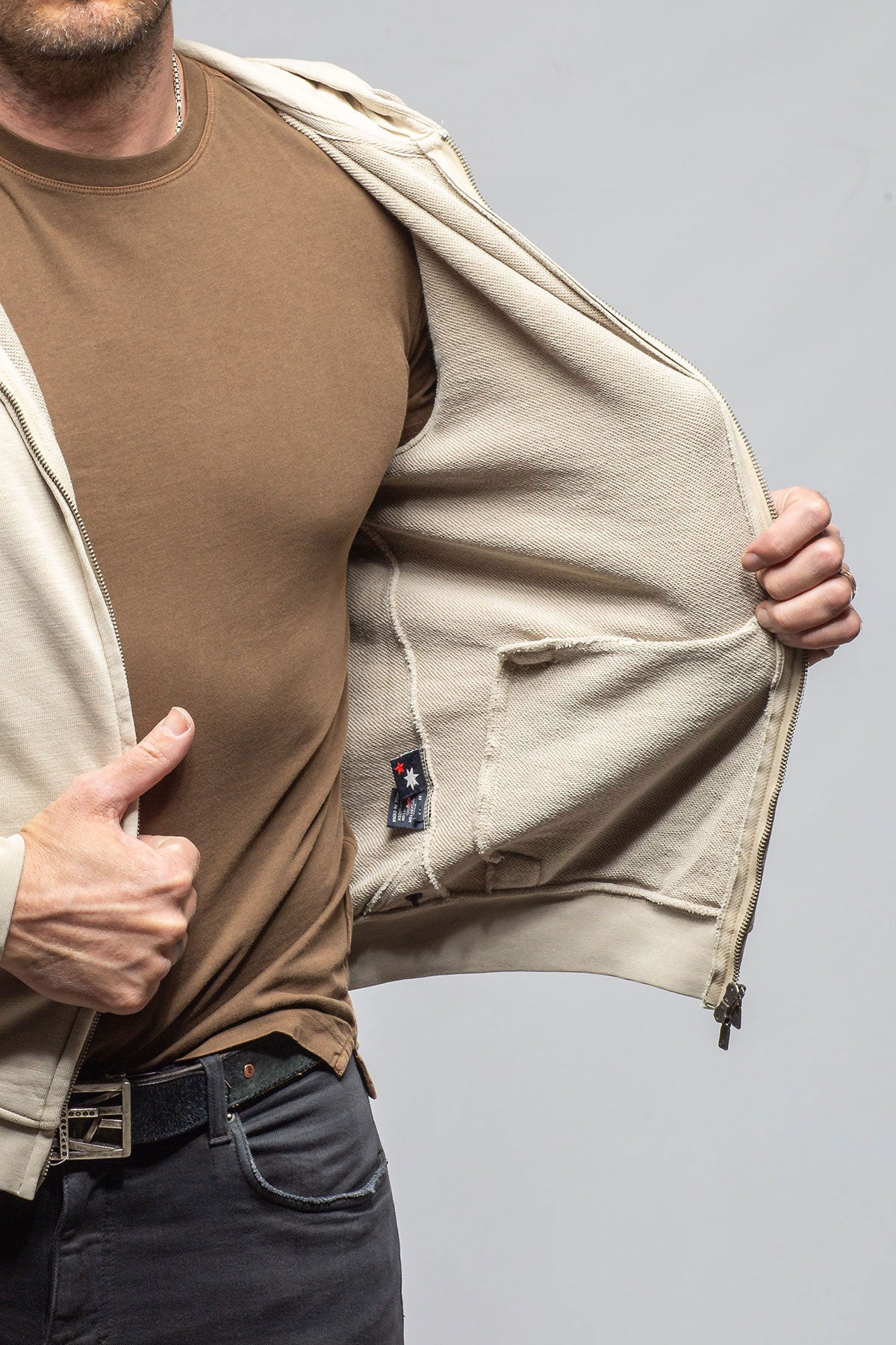 Sibut Zip Hoodie In Khaki | Mens - Outerwear - Overshirts | Keeling