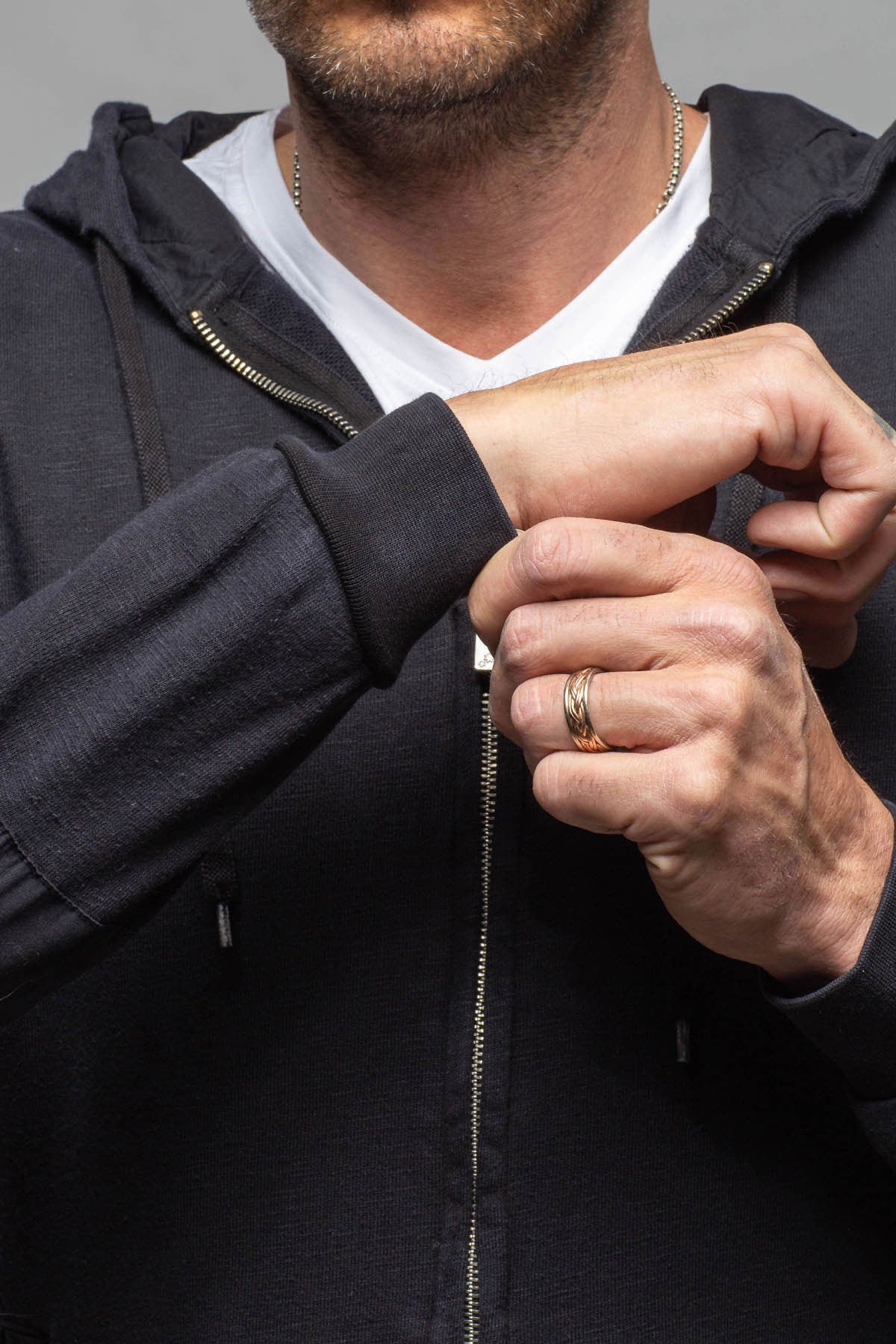 Sibut Zip Hoodie In Meteorite | Mens - Outerwear - Overshirts | Keeling