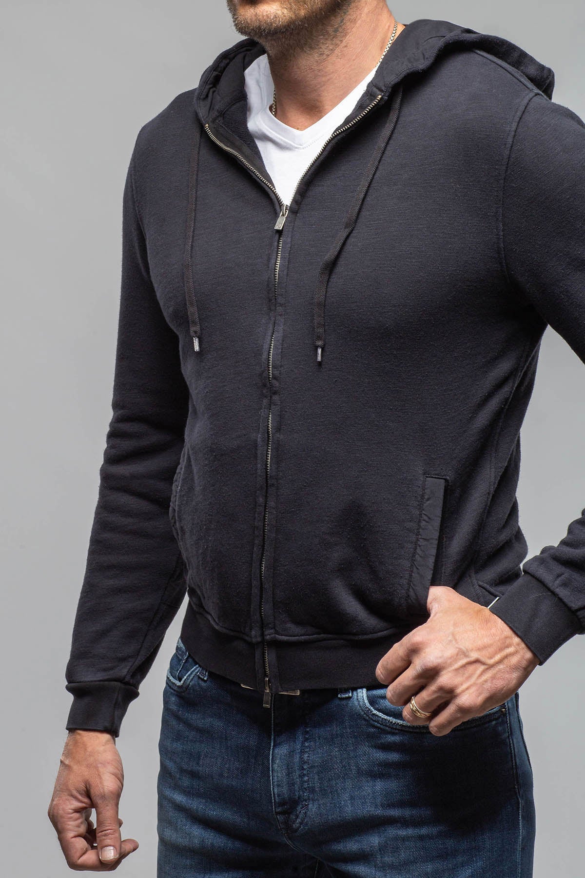 Sibut Zip Hoodie In Meteorite | Mens - Outerwear - Overshirts | Keeling