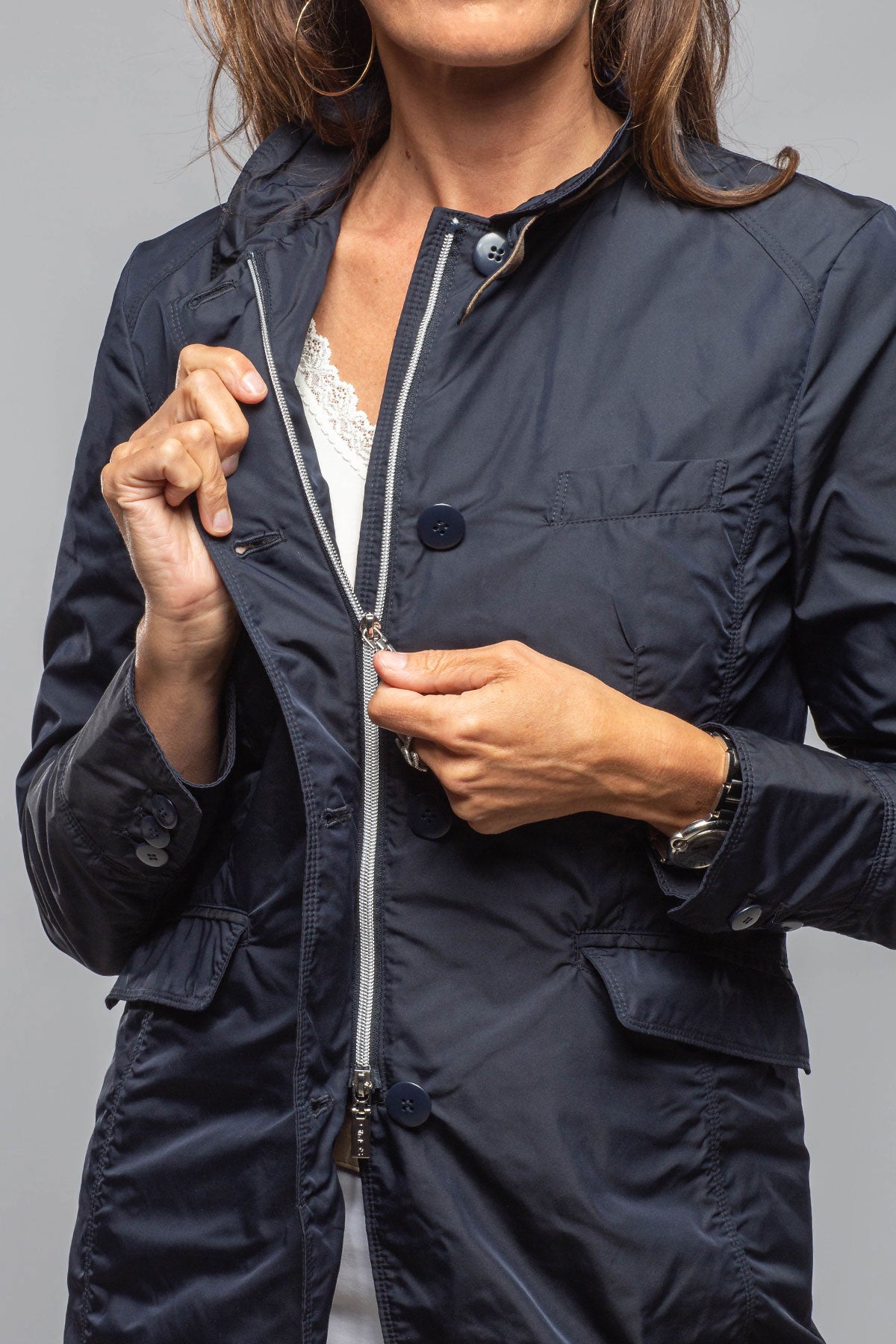 Madison Travel Coat In Navy | Warehouse - Ladies - Outerwear - Lightweight | Gimo's
