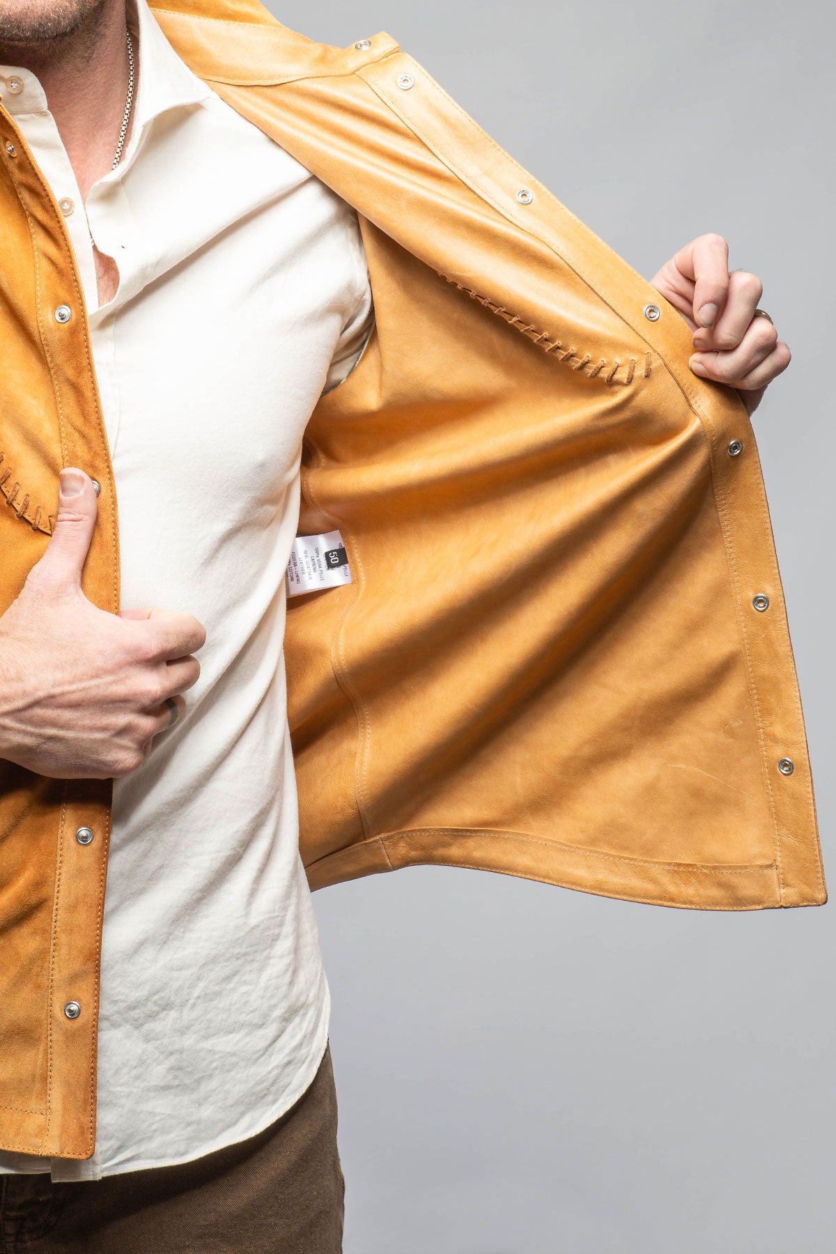 Deleon Buck Stitch Suede Overshirt