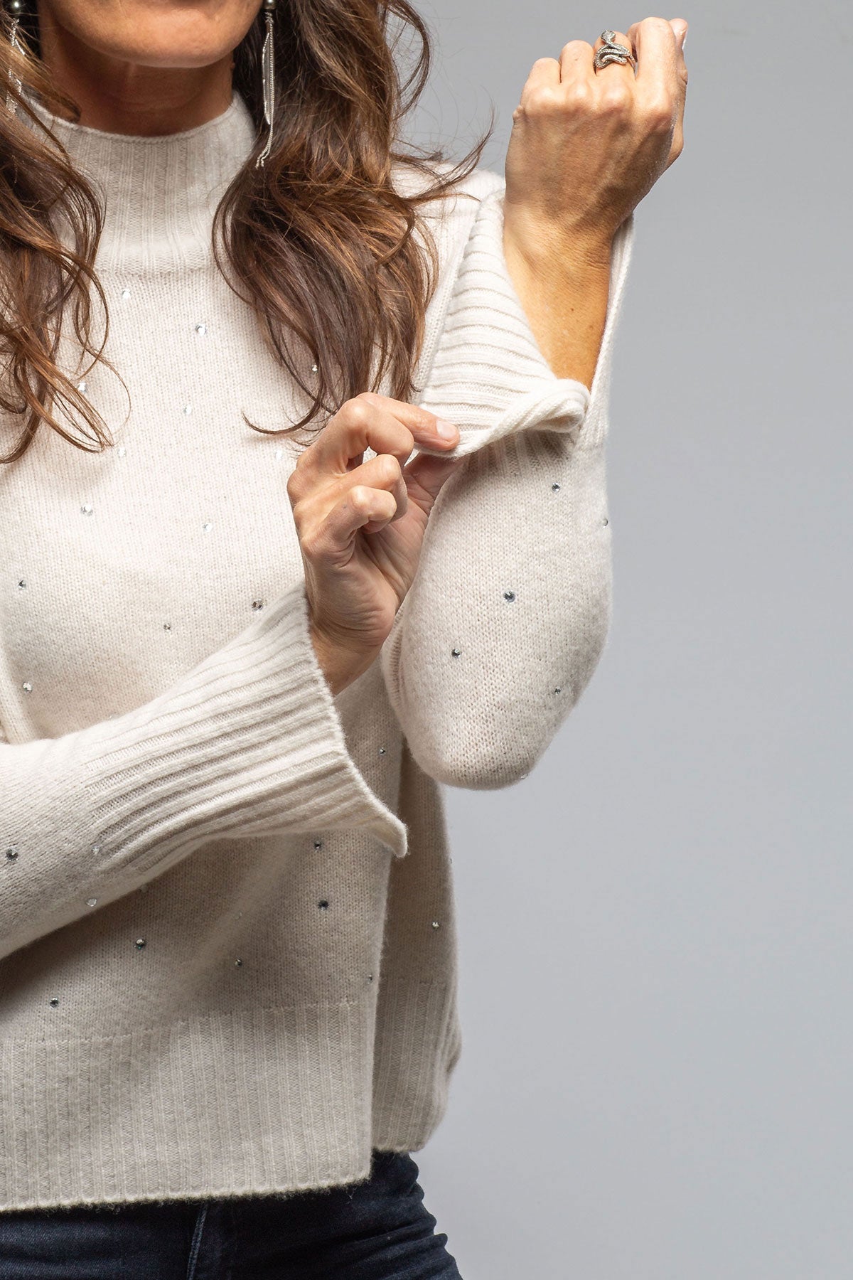 Apres Ski Cashmere Sparkle Sweater In Stucco | Ladies - Sweaters | Axels