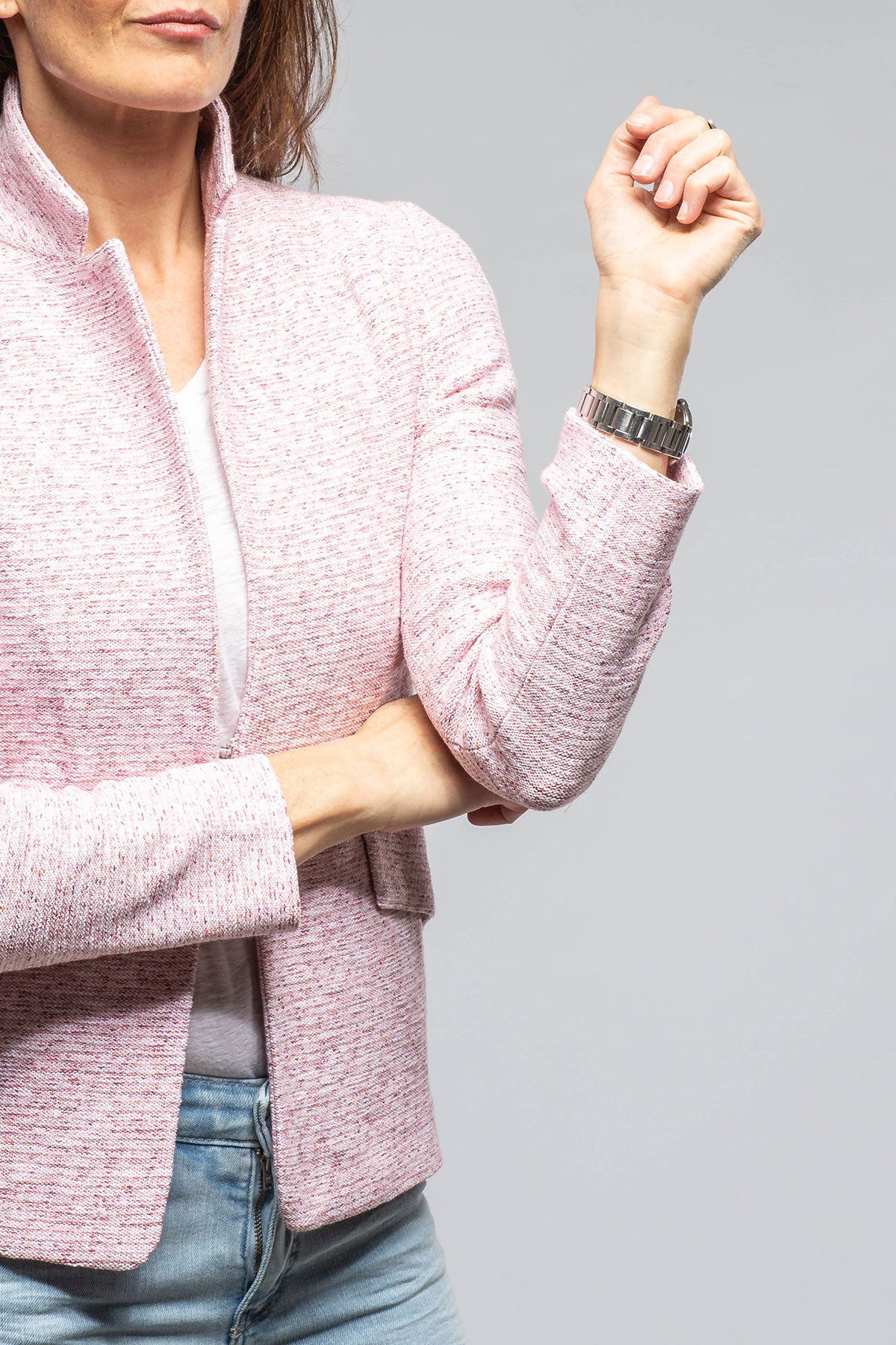 Chios Sweater Jacket In Ballerina | Ladies - Tailored - Jackets | Amina Rubinacci