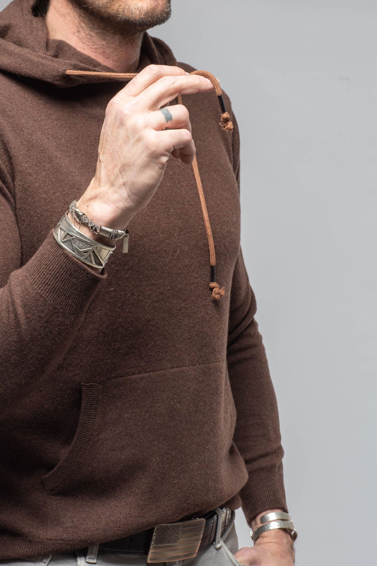 Florio II Cashmere Hoodie In Chocolate | Mens - Sweaters | Stile Latino