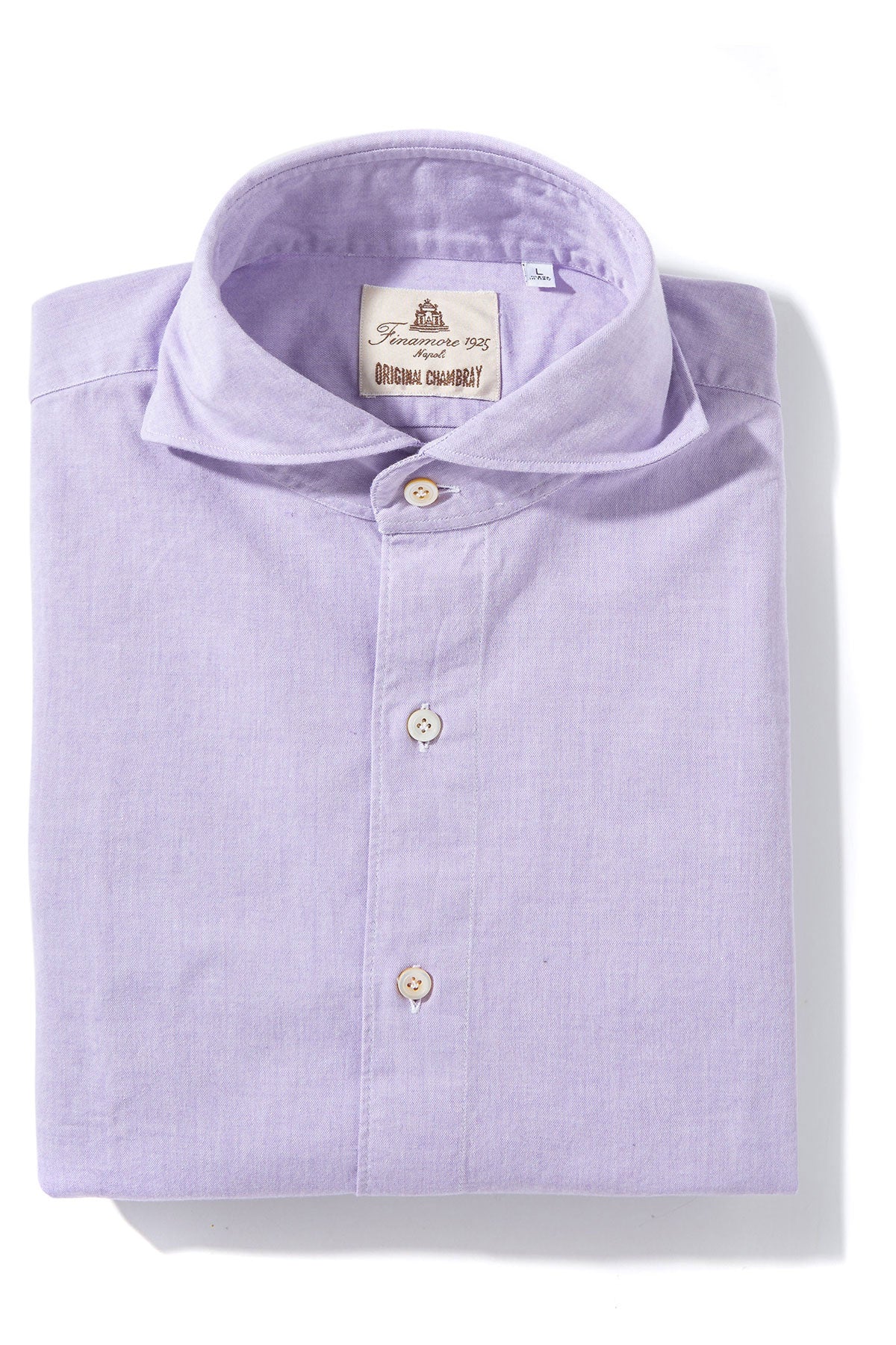 Original Chambray Sport Shirt In Lavender | Mens - Shirts - Dress | Finamore Napoli