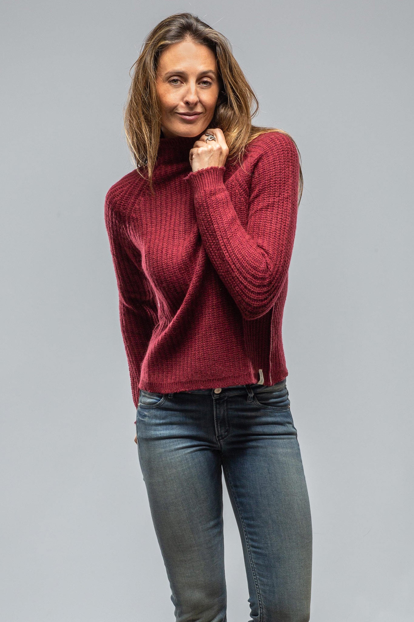 Gita Raw Edge Short Waffle Stitch Pullover