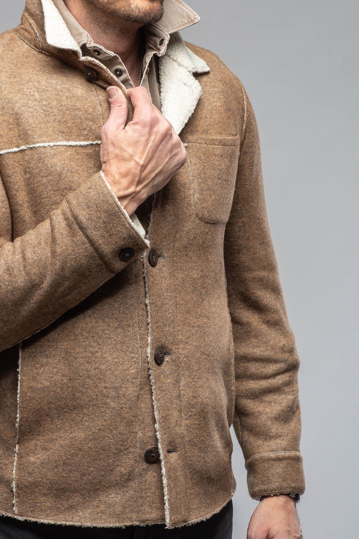 Kalispell Sherpa Shirt Jacket In Tan | Warehouse - Mens - Outerwear - Cloth | Gimo's