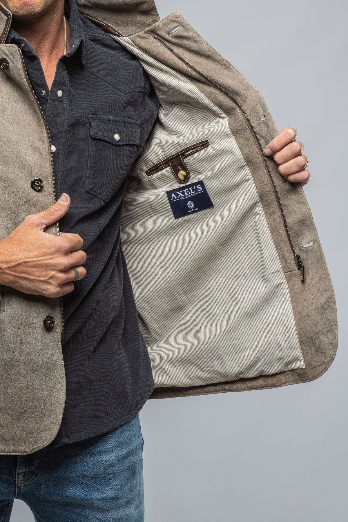 Cervinia Jacket In Ice | Mens - Outerwear - Leather | Gimo's