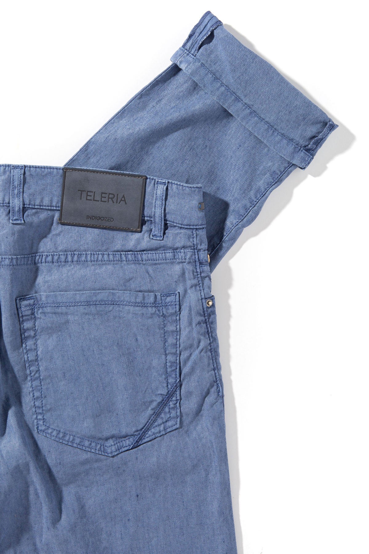 Barbados 5-Pocket Stretch Linen In Riviera | Mens - Pants - 5 Pocket | Teleria Zed