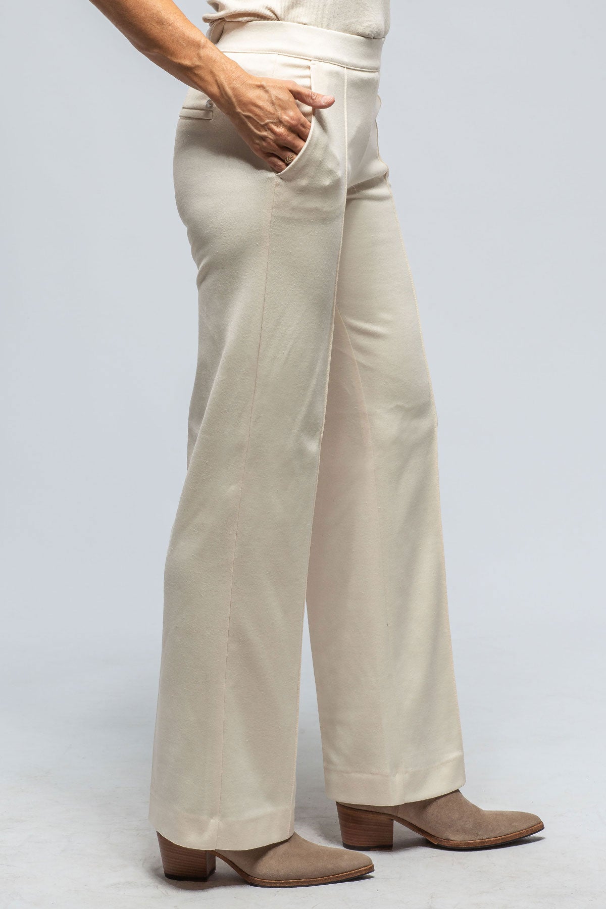 Mac Jeans MAC Chiara Knit Trouser In Vintage White Ladies - Pants - Slacks
