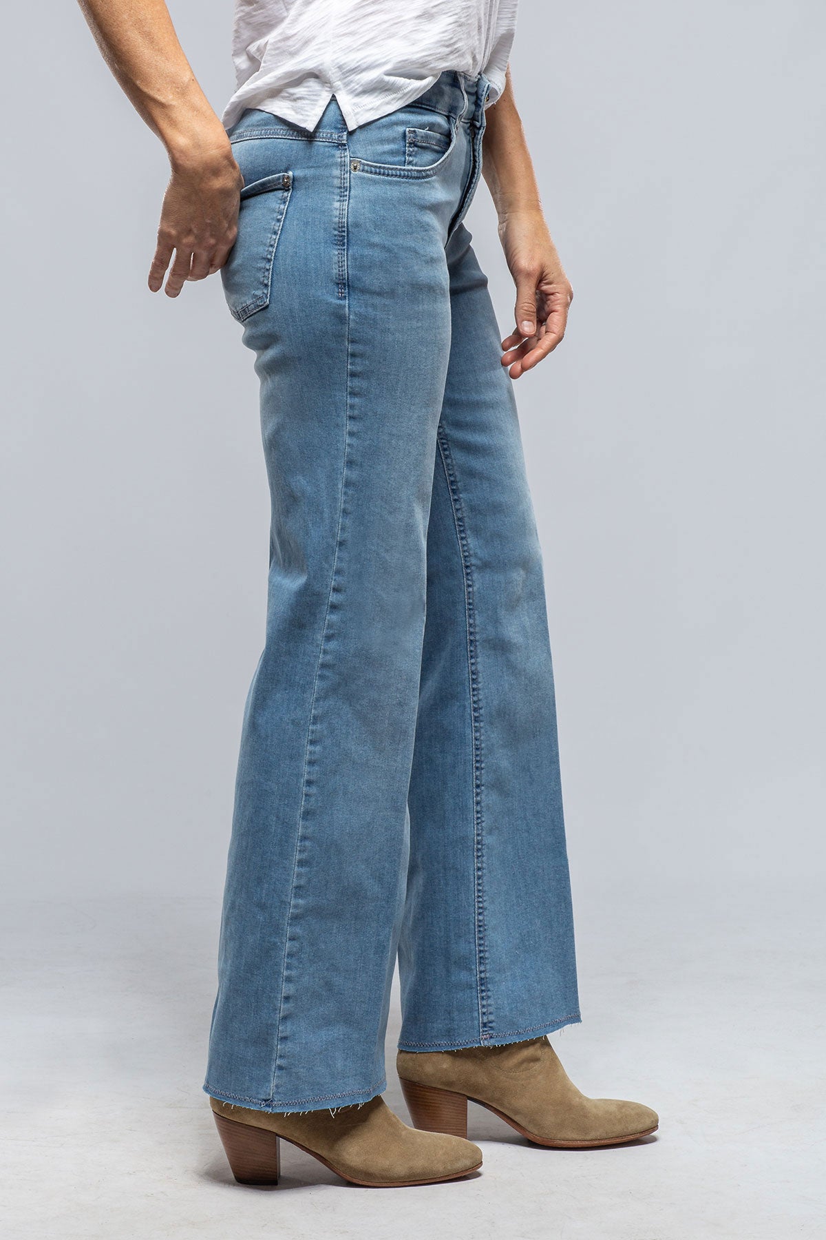 Mac Jeans MAC Dream Wide Fringe In Baby Blue Ladies - Pants - Jeans