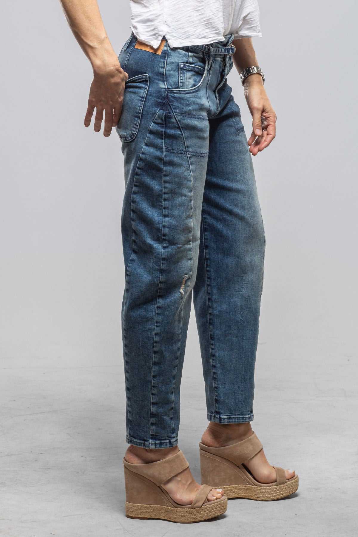 Mac Jeans MAC Georgia Patched In Snazzy Mid Blue Ladies - Pants - Jeans