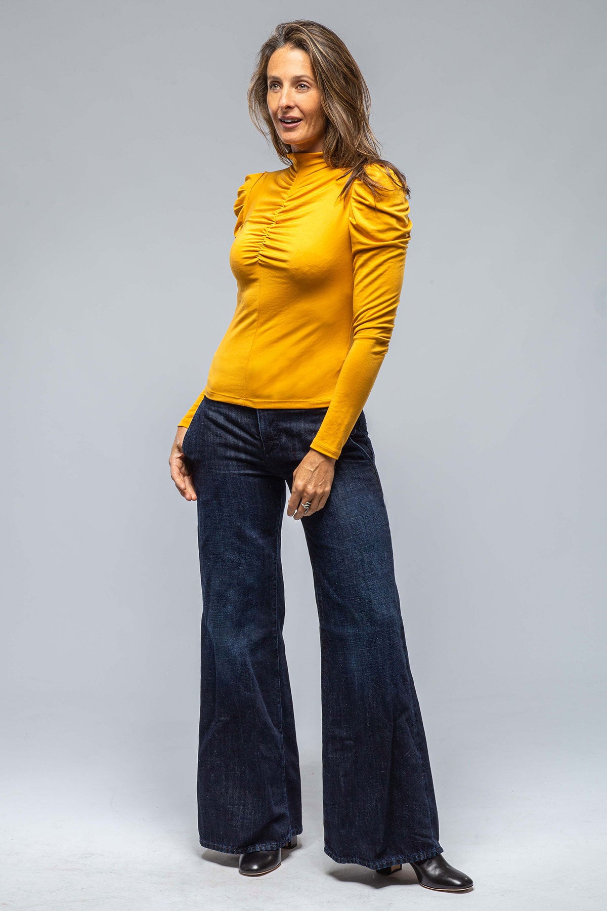 MASAVI Veronica Shirred Top In Yellow Ladies - Tops