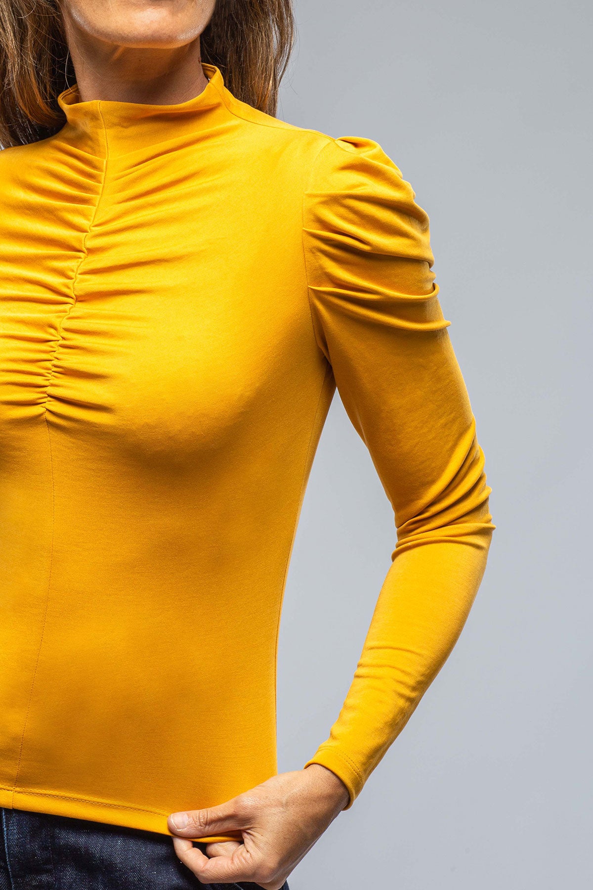 MASAVI | Veronica Shirred Top In Yellow | Ladies - Tops