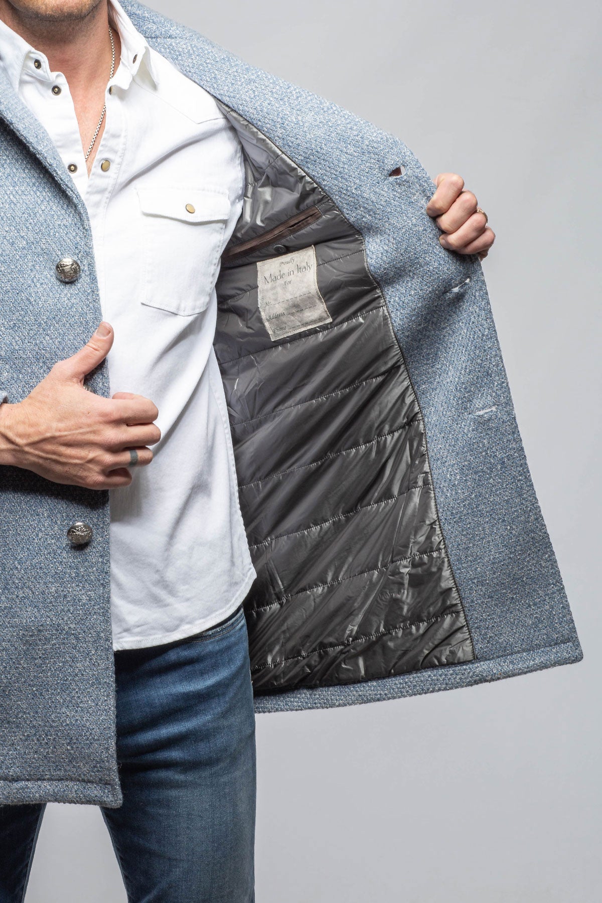 Weyburn Knit Coat In Light Blue | Warehouse - Mens - Outerwear - Cloth | Gimo's