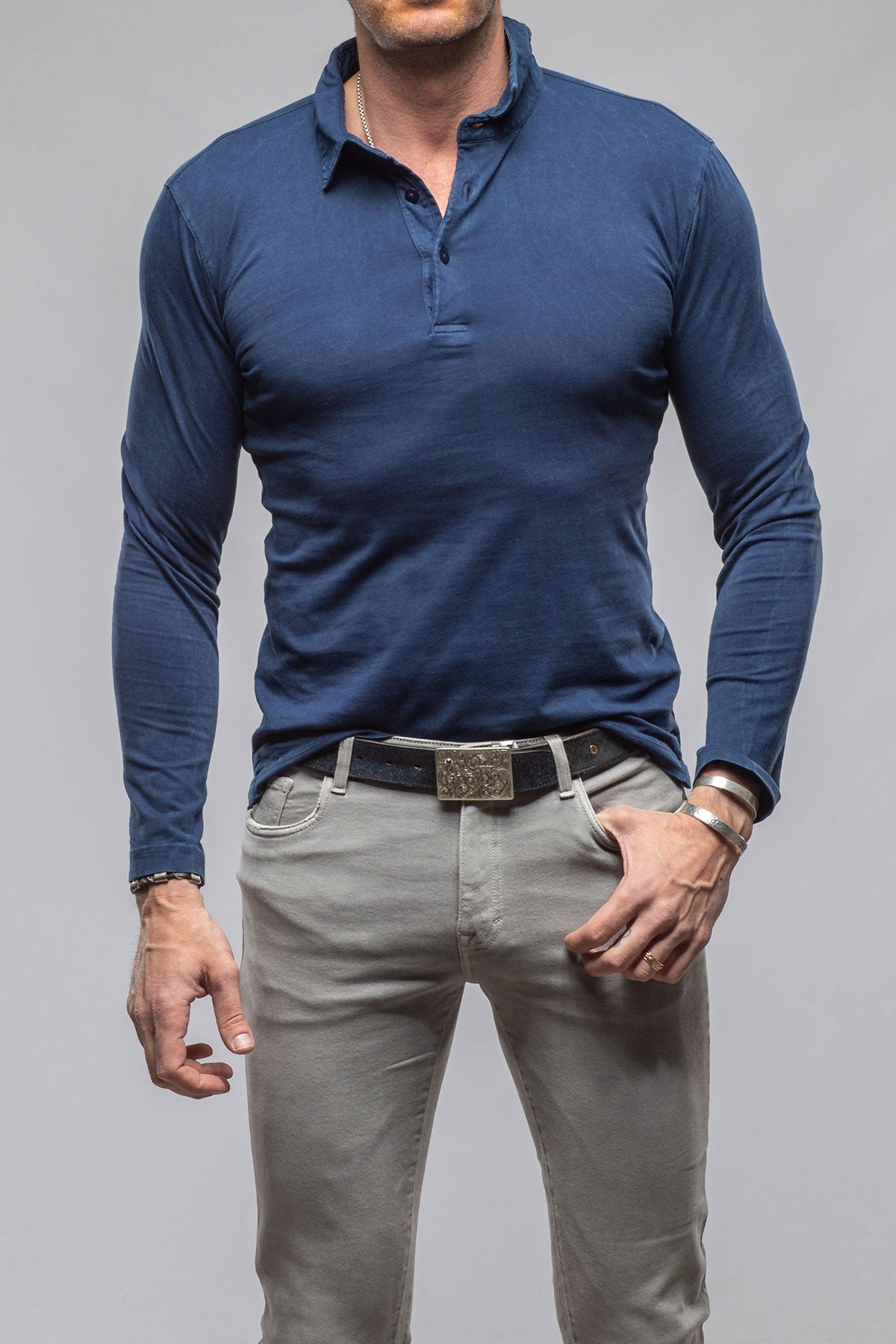 Newport Cotton Polo In Indigo | Mens - Shirts - Polos | Georg Roth