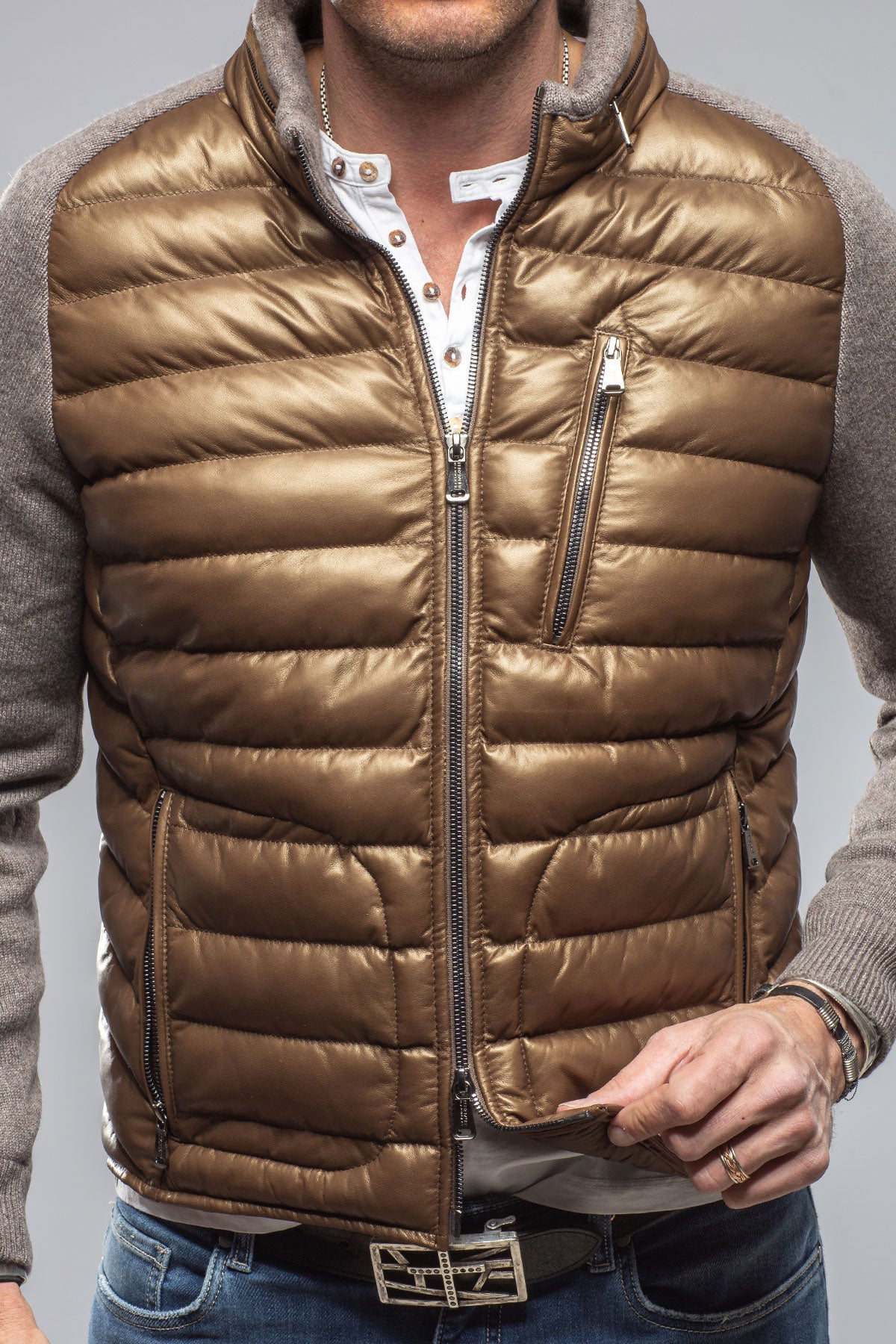 Sepang Sweater Jacket In Copper and Grey