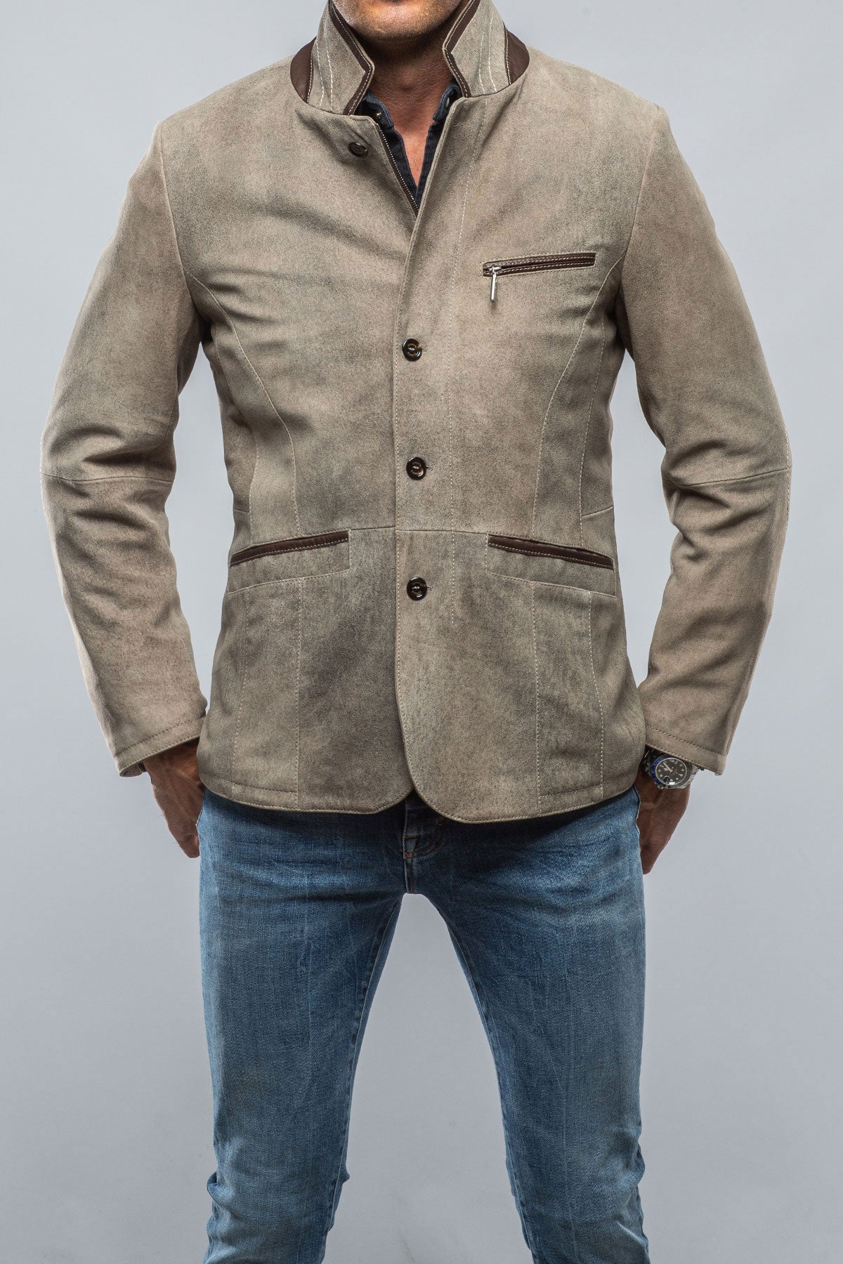 Cervinia Jacket In Ice | Mens - Outerwear - Leather | Gimo's