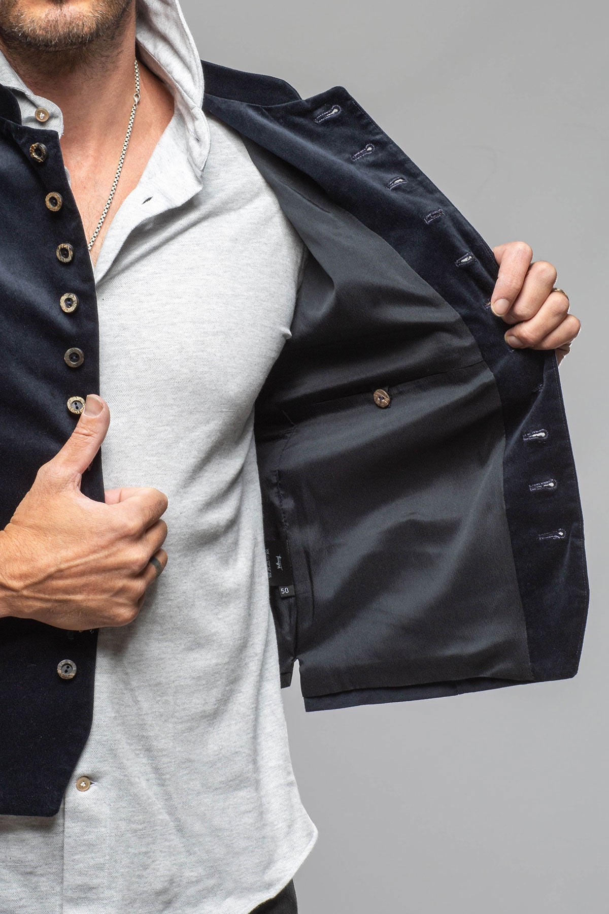 Mothwurf | Lalo Vest In Marine | Mens - Tailored - Vests