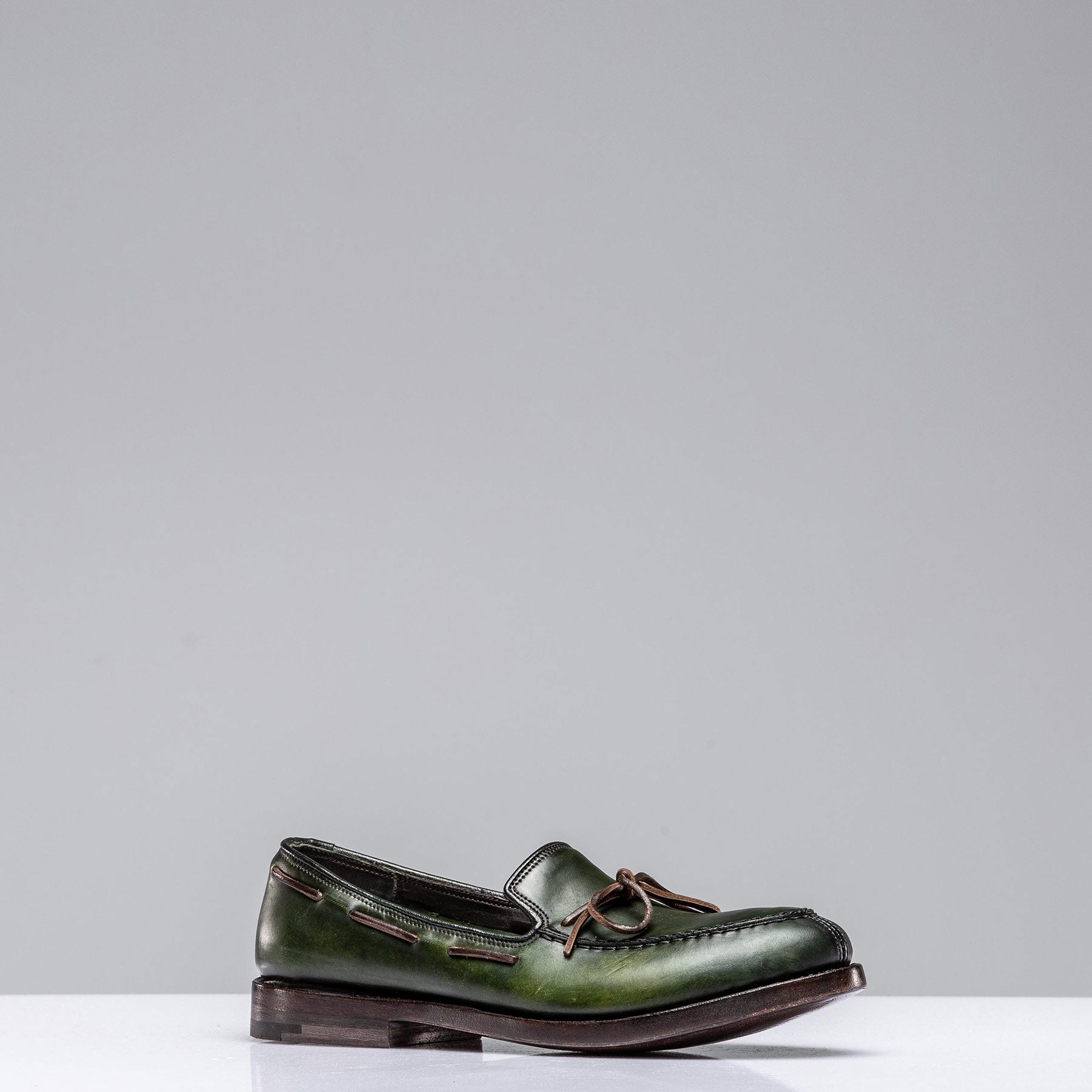 Cordovan Loafer in Green | Mens - Shoes | Alberto Fasciani