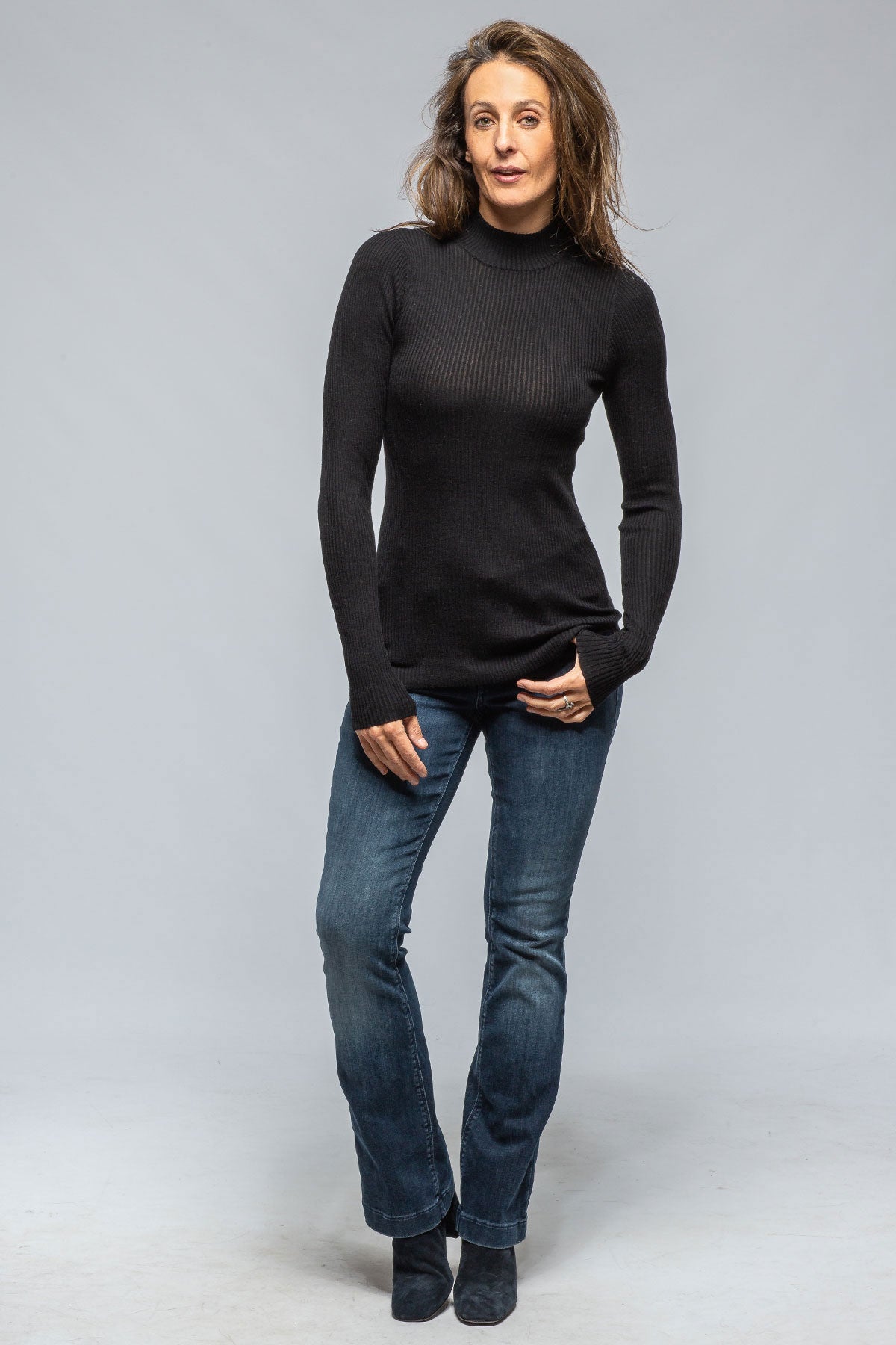 Nells Nelson Pernilla Mock Neck Turtle In Black Ladies - Tops