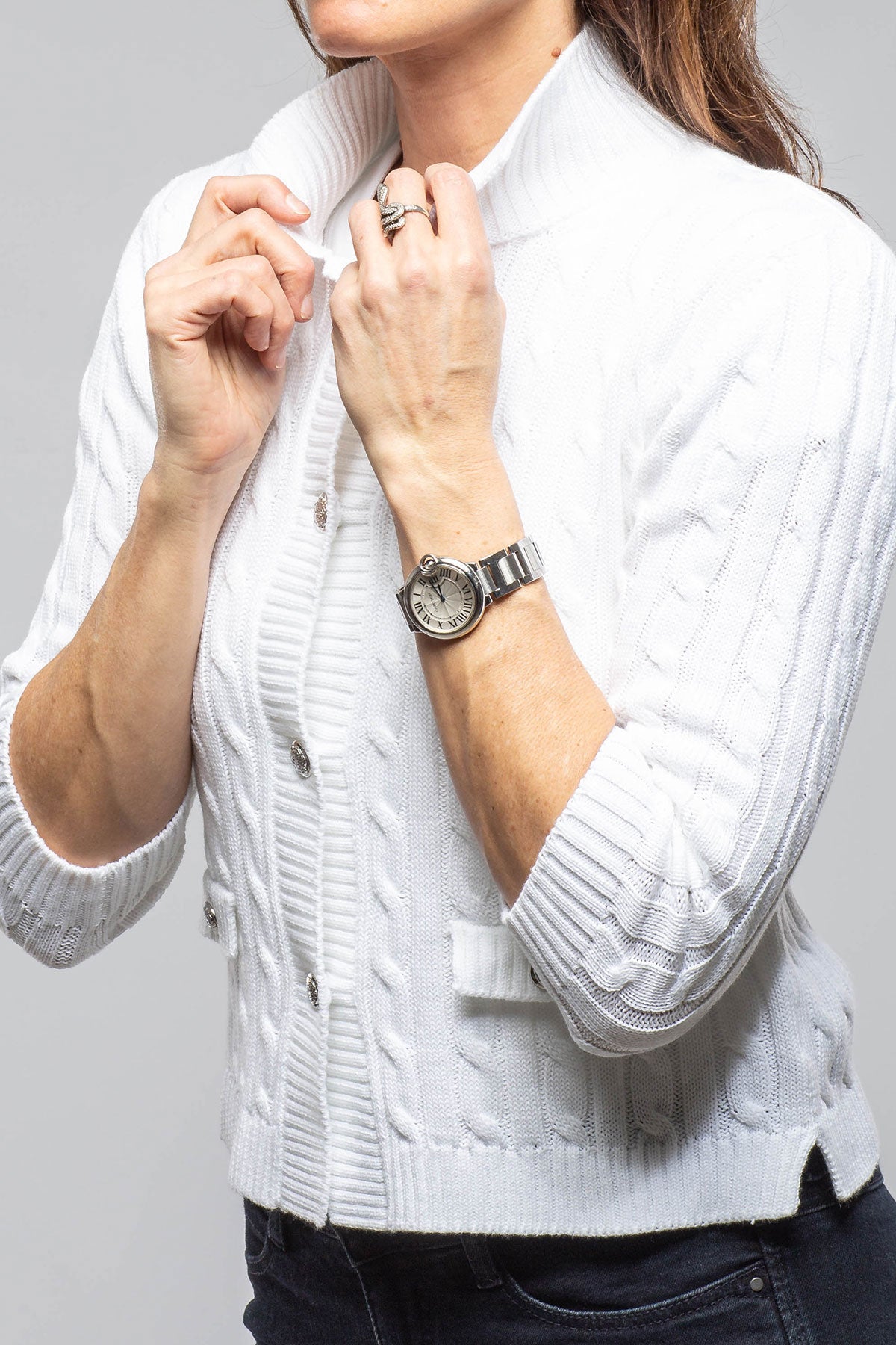 Naxos Short Sweater In White | Ladies - Sweaters | Amina Rubinacci