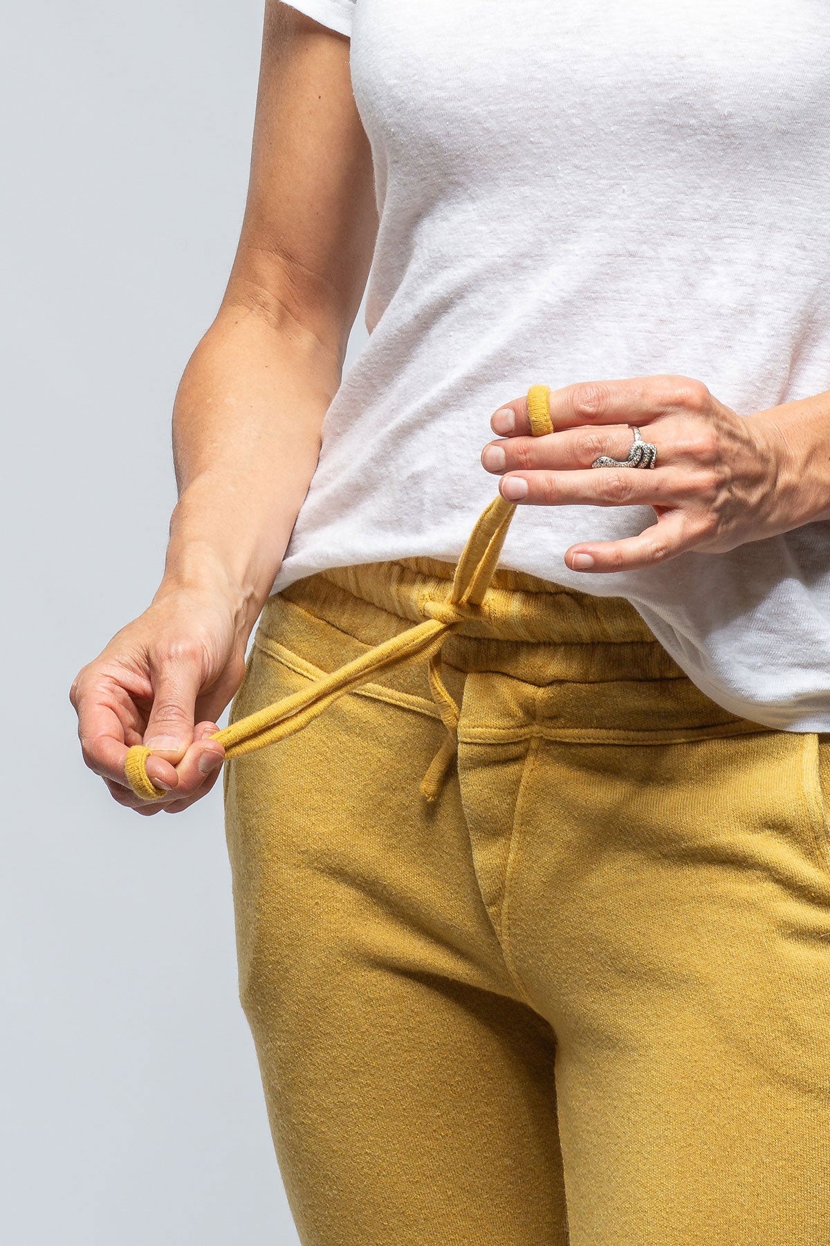 Atlantic Jogger In Stone Washed Okra | Ladies - Pants - Knit | Axel's Premium Denim