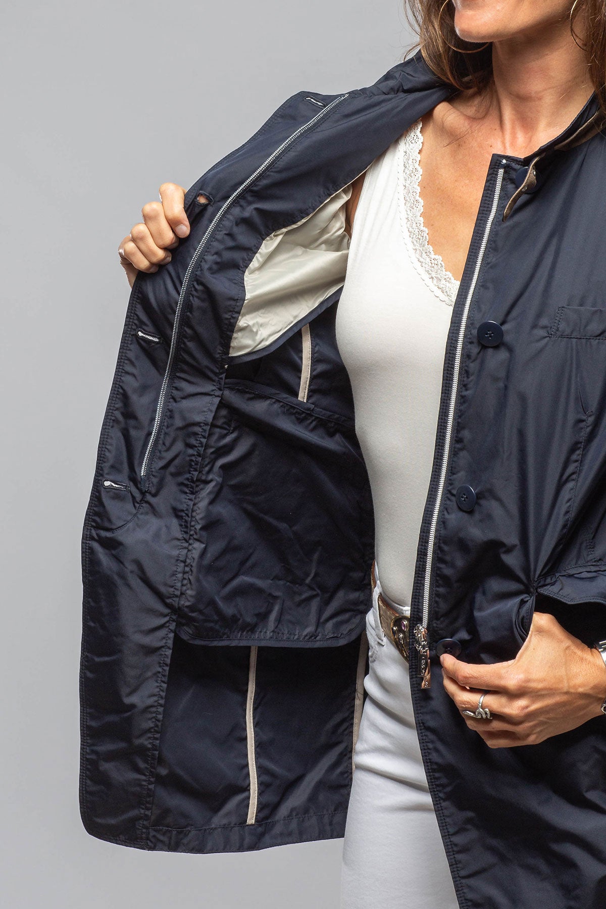 Madison Travel Coat In Navy | Warehouse - Ladies - Outerwear - Lightweight | Gimo's