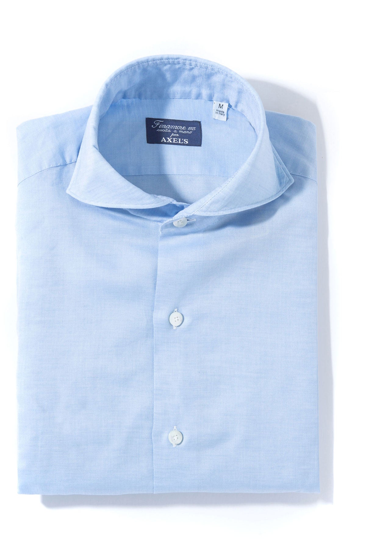 Andorra Carlo Riva Cotton Linen Shirt In Sky Blue | Mens - Shirts - Dress | Finamore Napoli