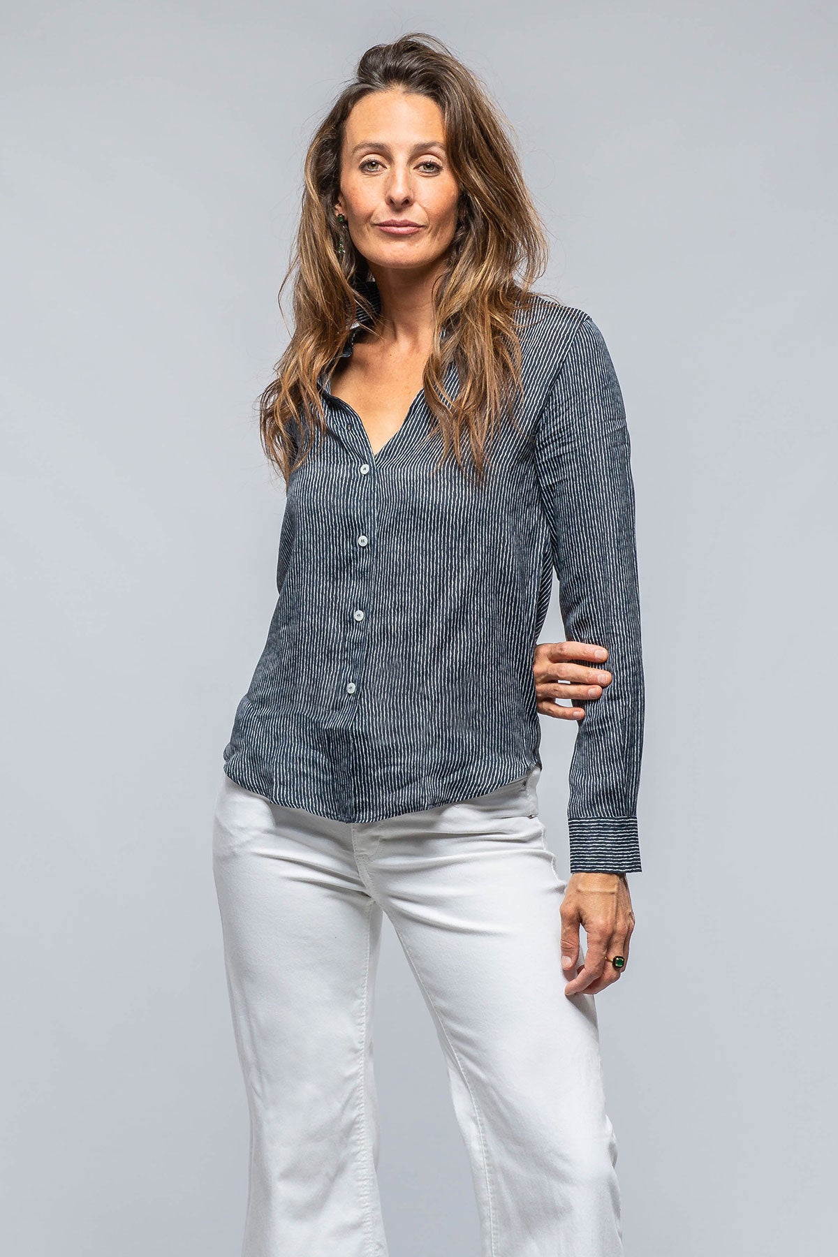 Dolce Thin Stripe Silk Blouse | Ladies - Blouses | Amina Rubinacci