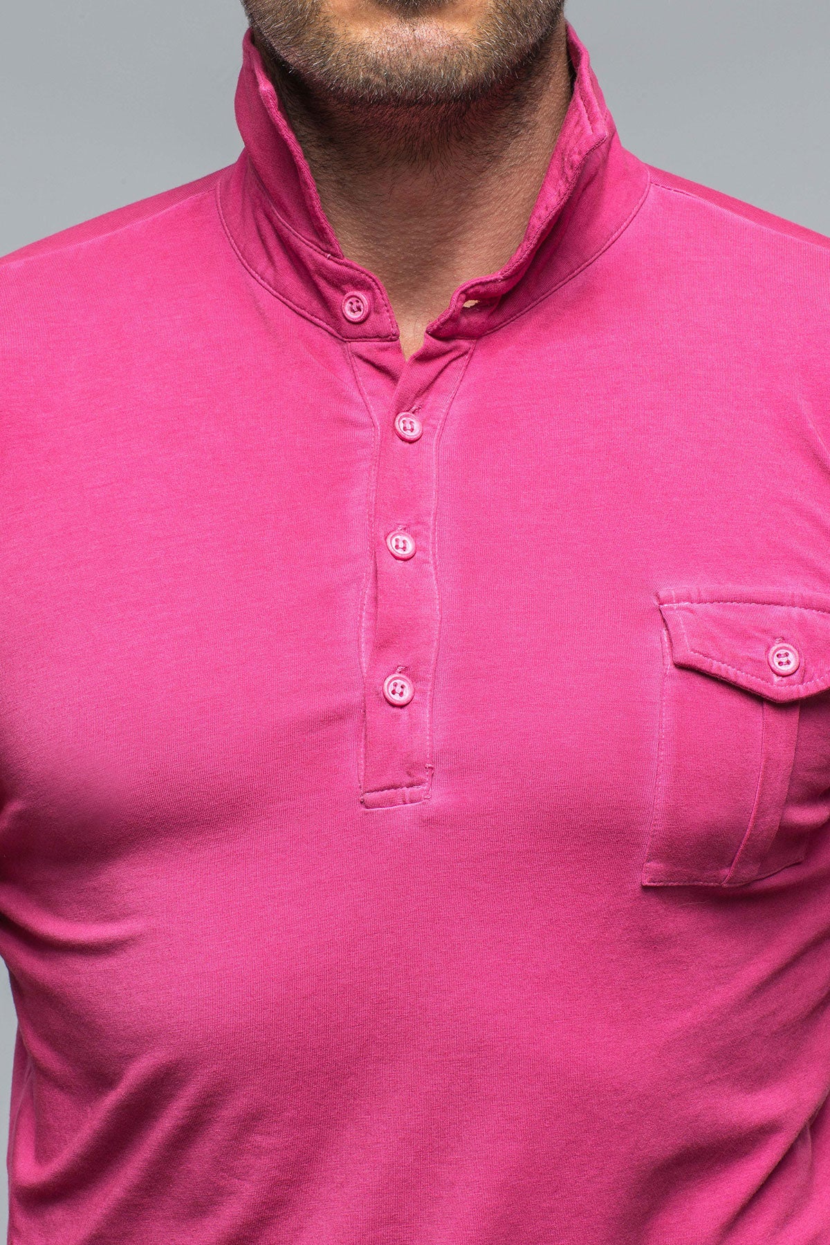Cafe Paco LS Polo Shirt In Raspberry | Mens - Shirts - Polos | Dune