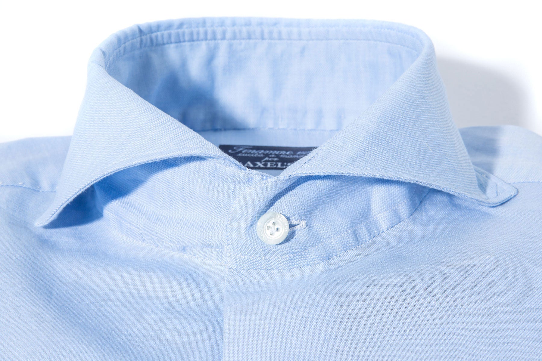 Andorra Carlo Riva Cotton Linen Shirt In Sky Blue | Mens - Shirts - Dress | Finamore Napoli