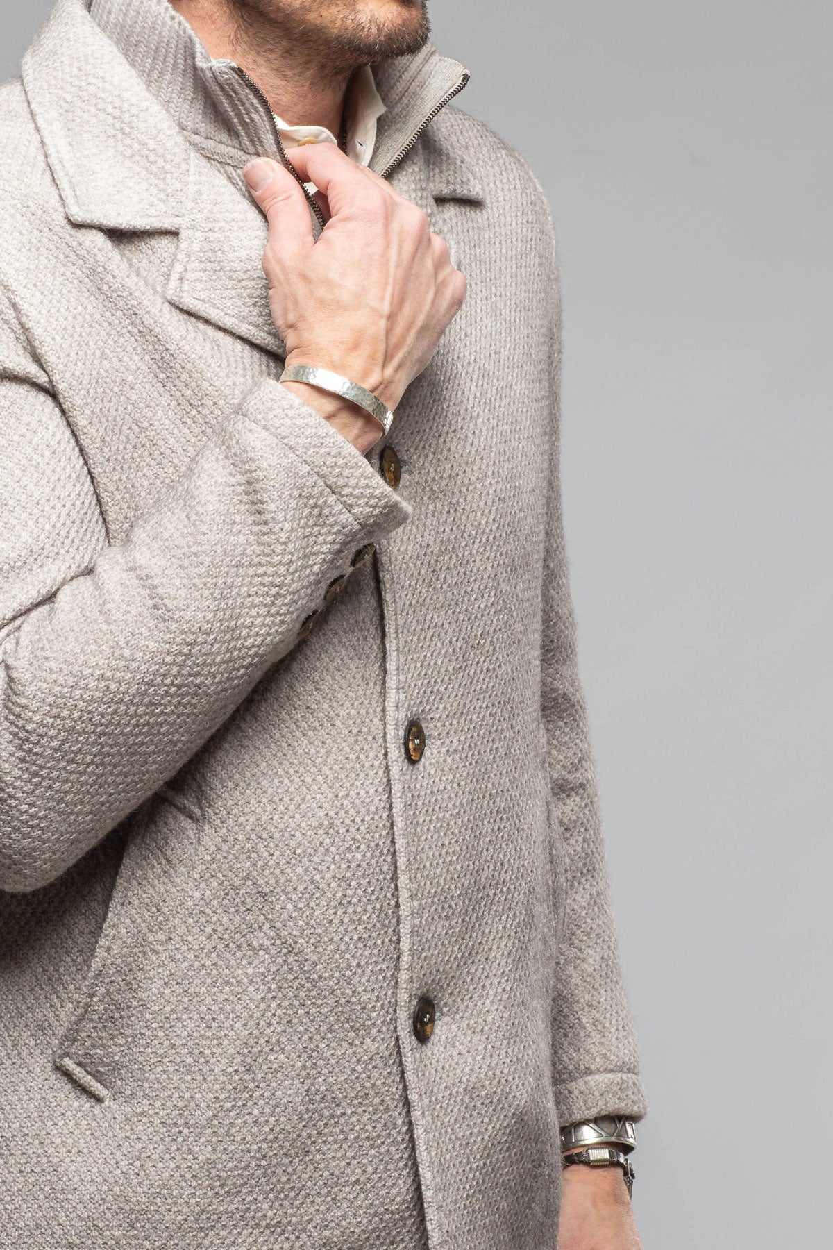 Juneau 3/4 Knit Coat In Ice | Warehouse - Mens - Outerwear - Cloth | Gimo's