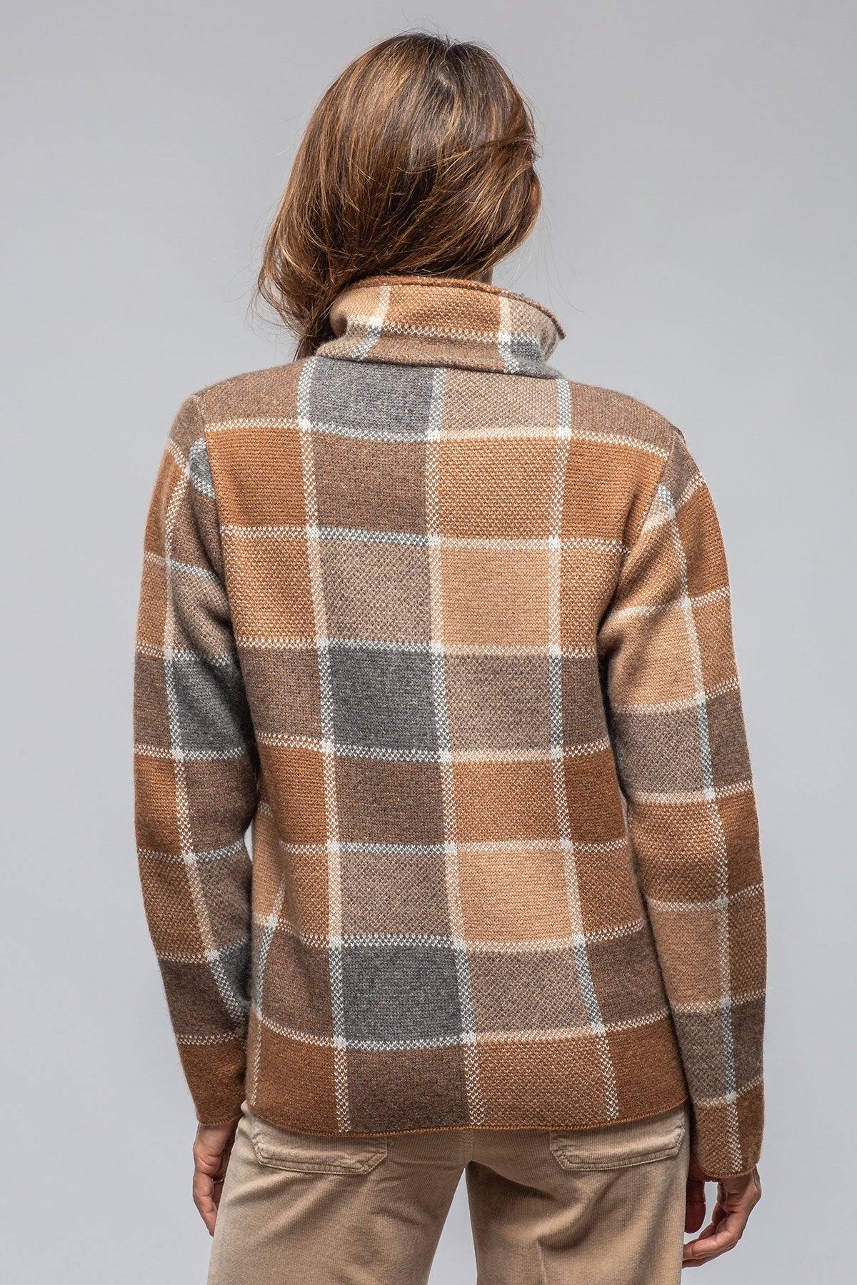 Fulvia Cashmere Plaid Shirt In Brown | Ladies - Sweaters | Axels