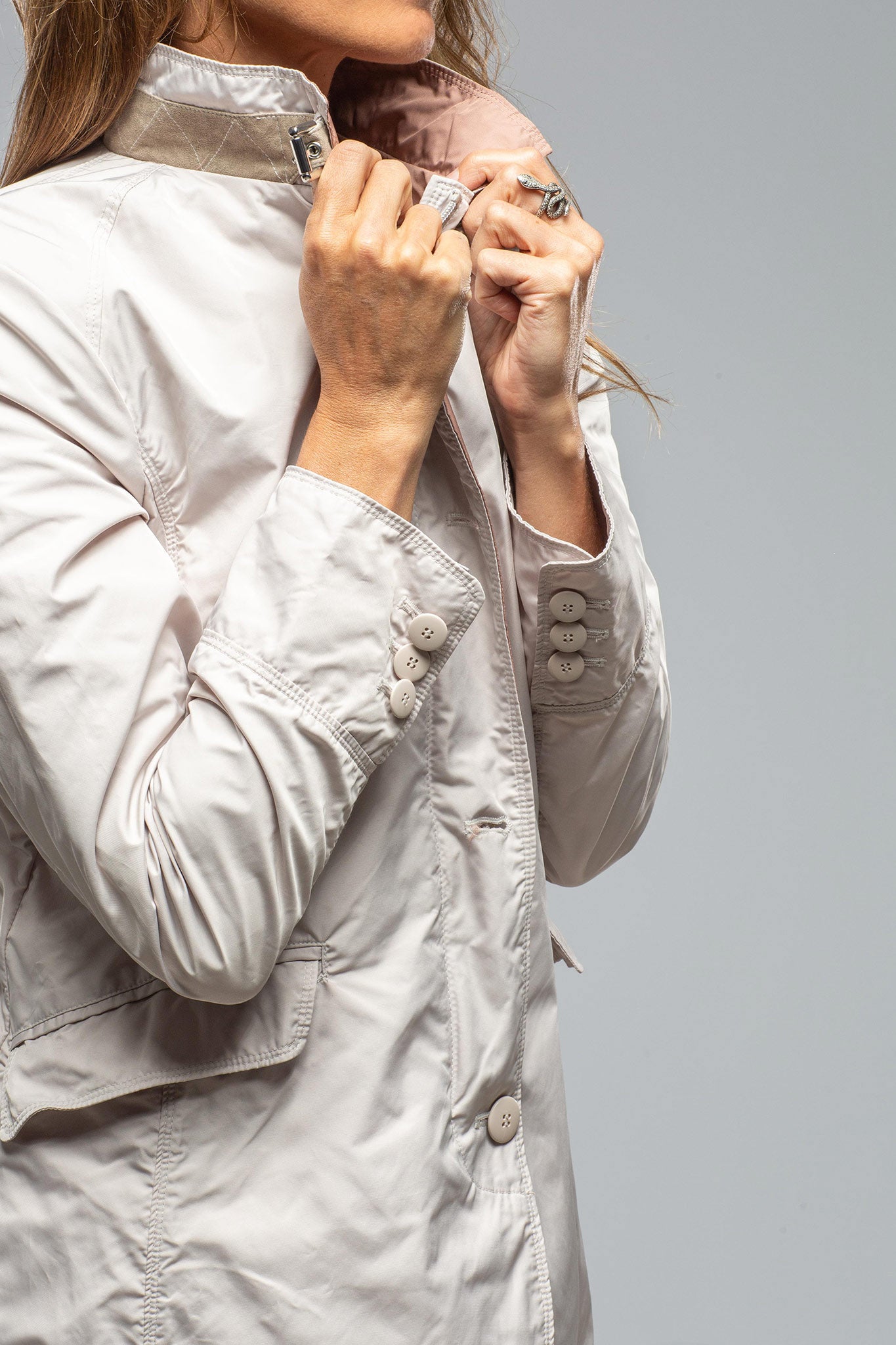 Madison Travel Coat In Pearl/Blush | Warehouse - Ladies - Outerwear - Lightweight | Gimo's