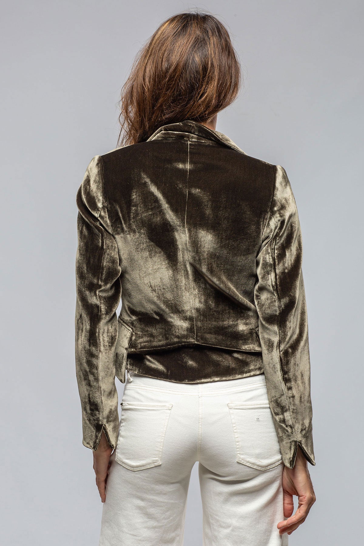 Verdi Cropped Velvet Jacket In Rock