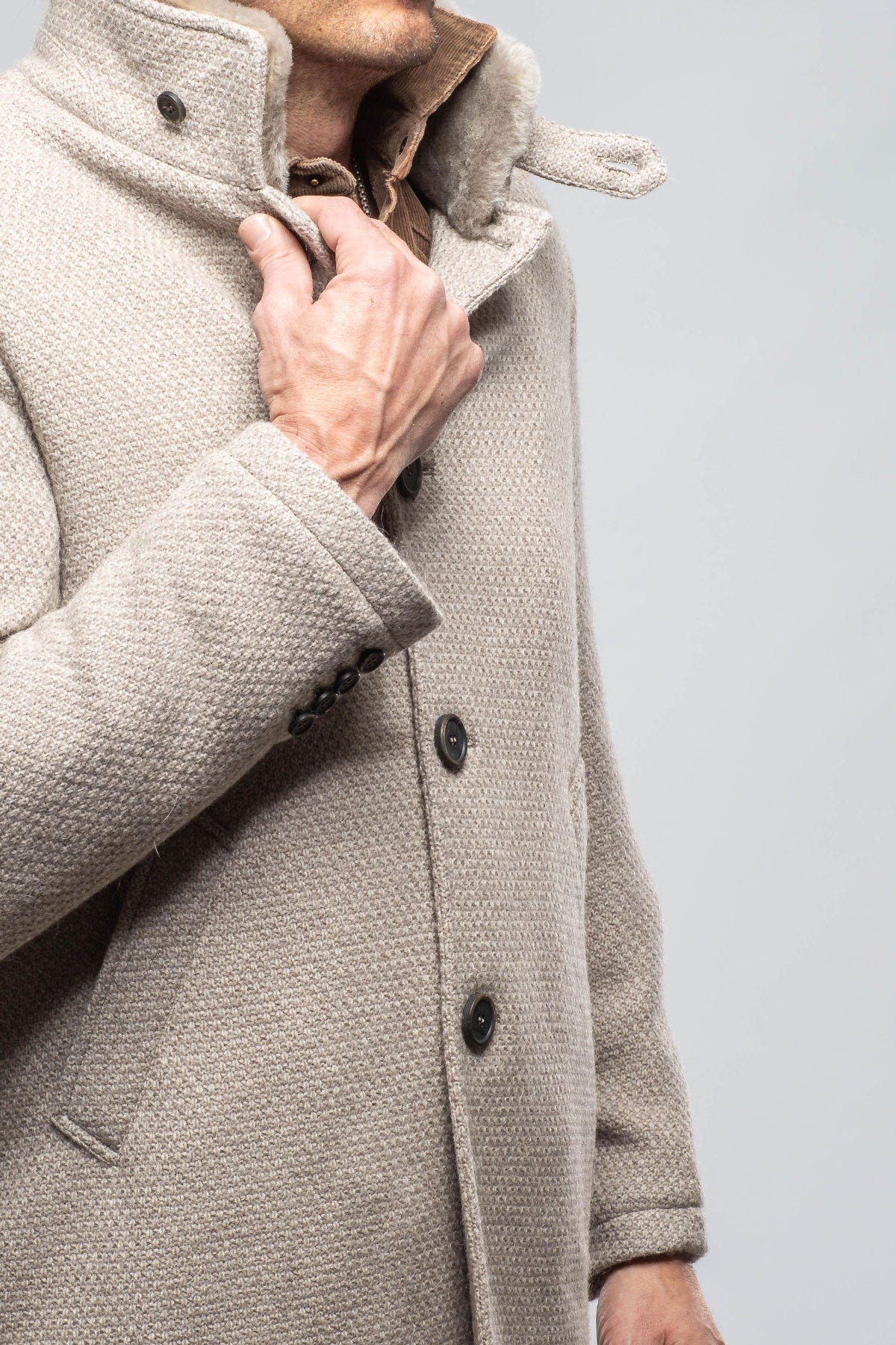 Vancouver Knit Coat In Stone | Warehouse - Mens - Outerwear - Cloth | Gimo's