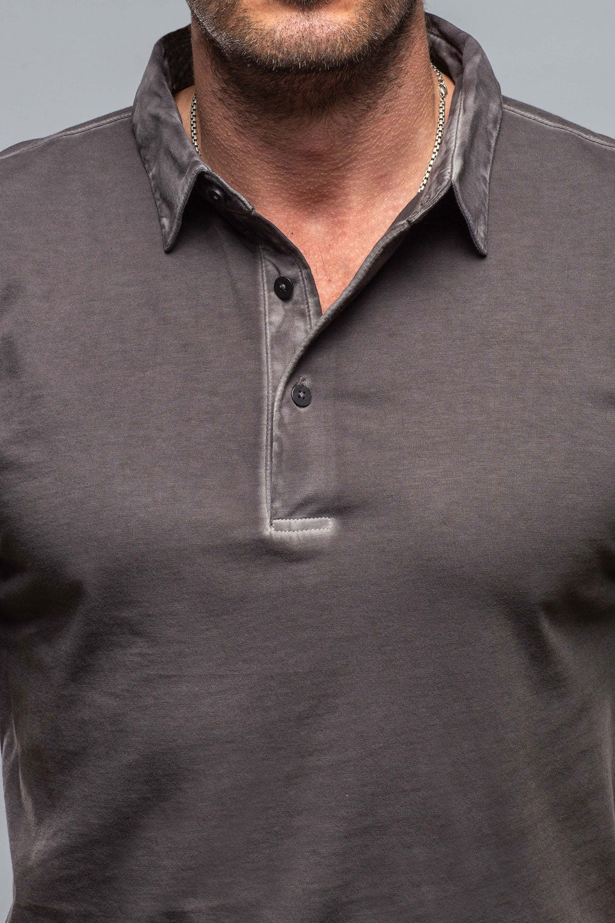 Cruz Cotton Polo in Basalt | Mens - Shirts - Polos | Georg Roth