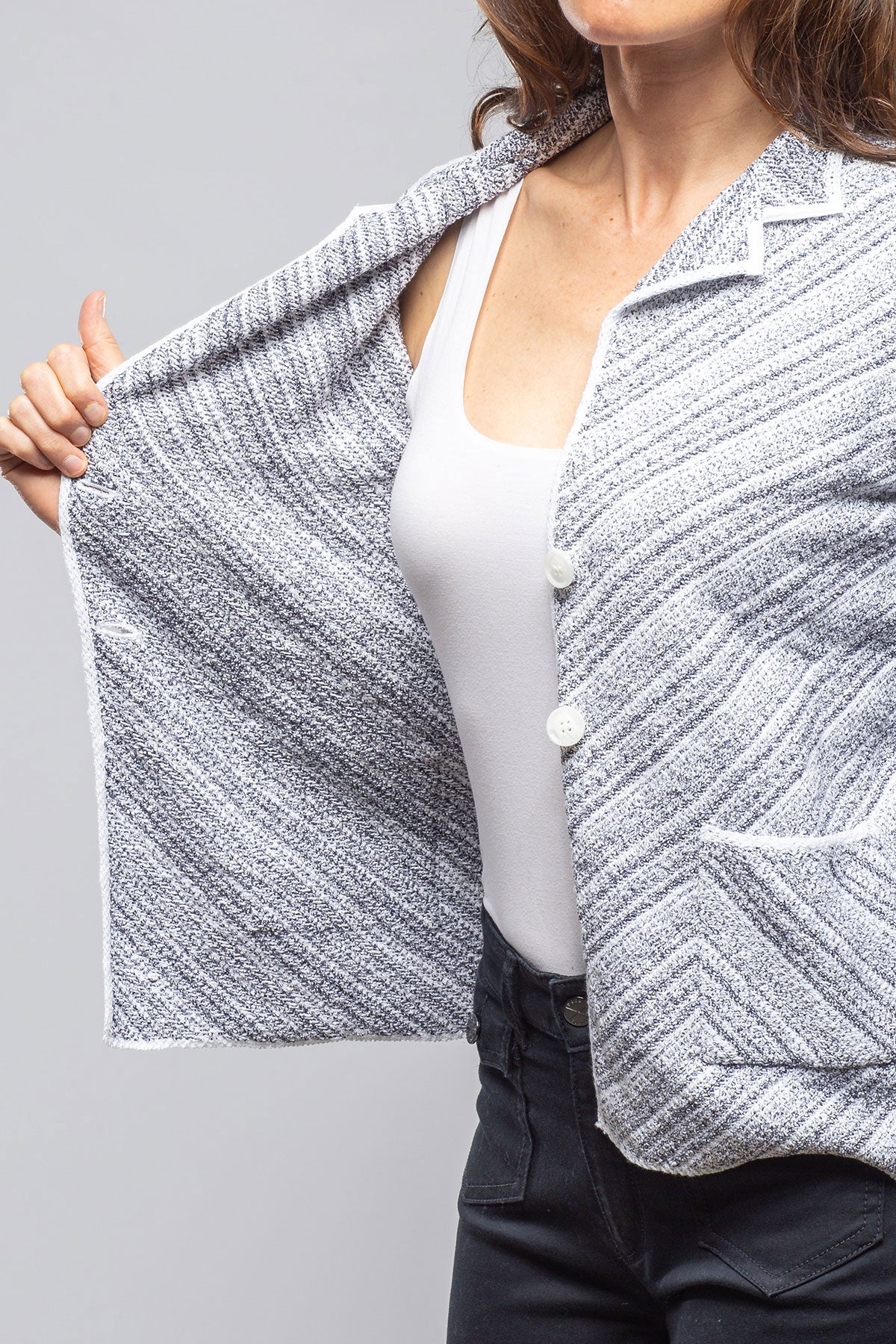 Ischia Blazer In Midnight | Ladies - Tailored - Jackets | Amina Rubinacci