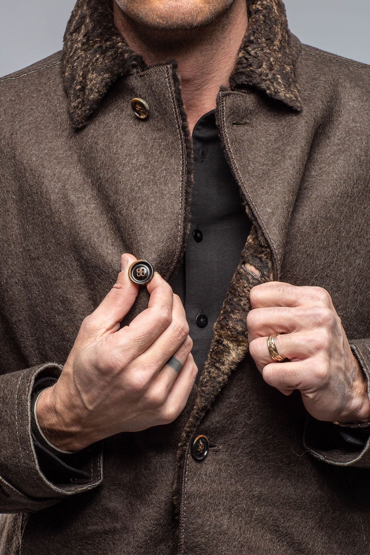 Kemp Wool Shearling Jacket | Samples - Mens - Outerwear - Shearling | Gimo's