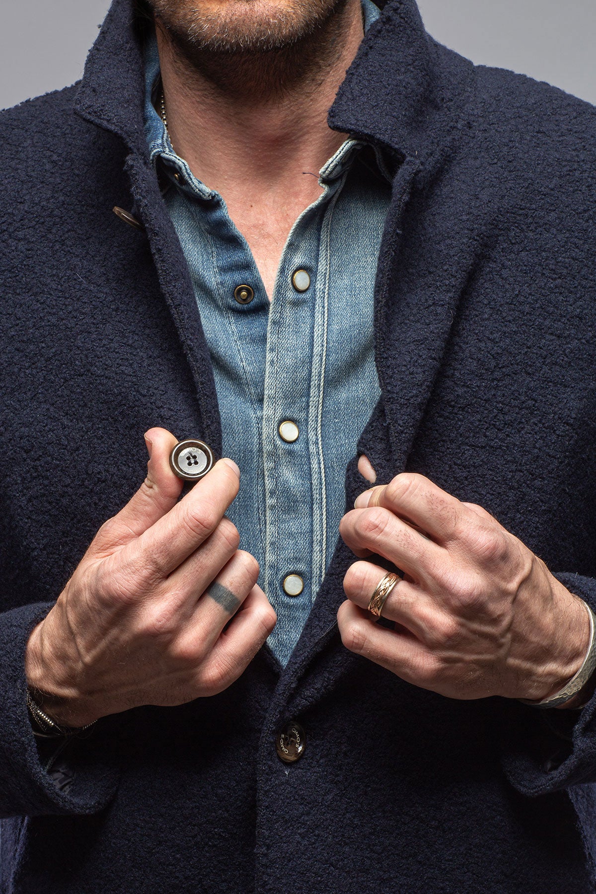 Salisbury Long Boucle Knit Coat | Warehouse - Mens - Outerwear - Cloth | Gimo's