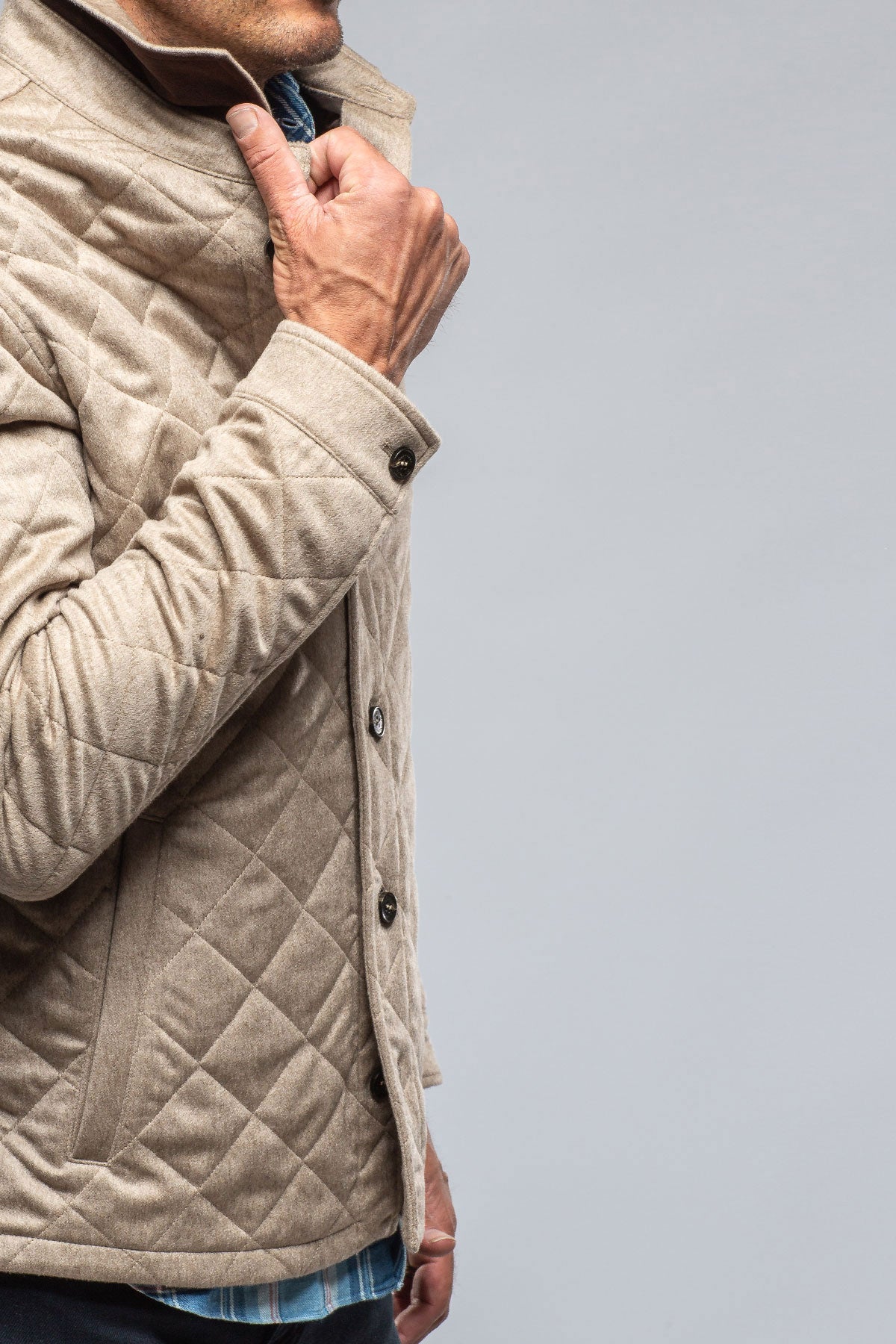 Dutton Quilted Cashmere Jacket in Camel