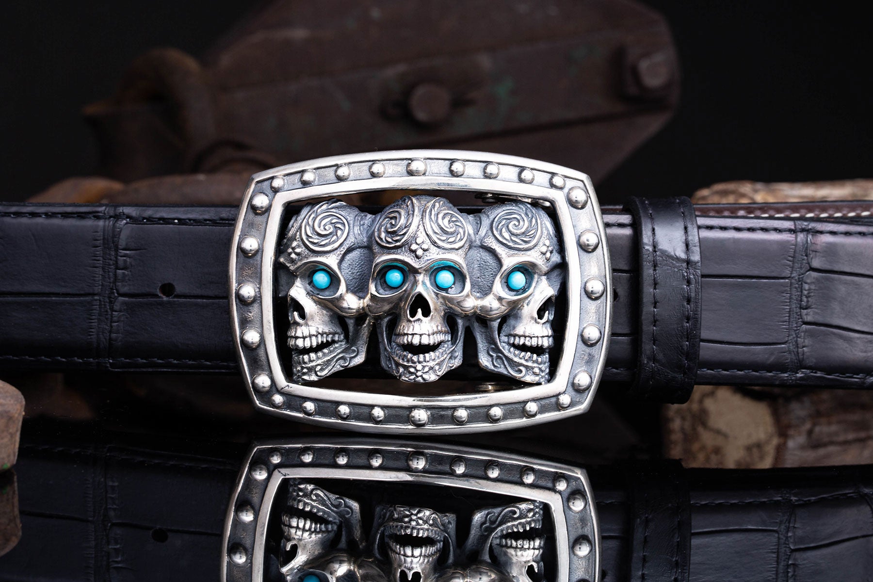 AO Triple Sugar Skull | Belts And Buckles - Trophy | Jeff Deegan